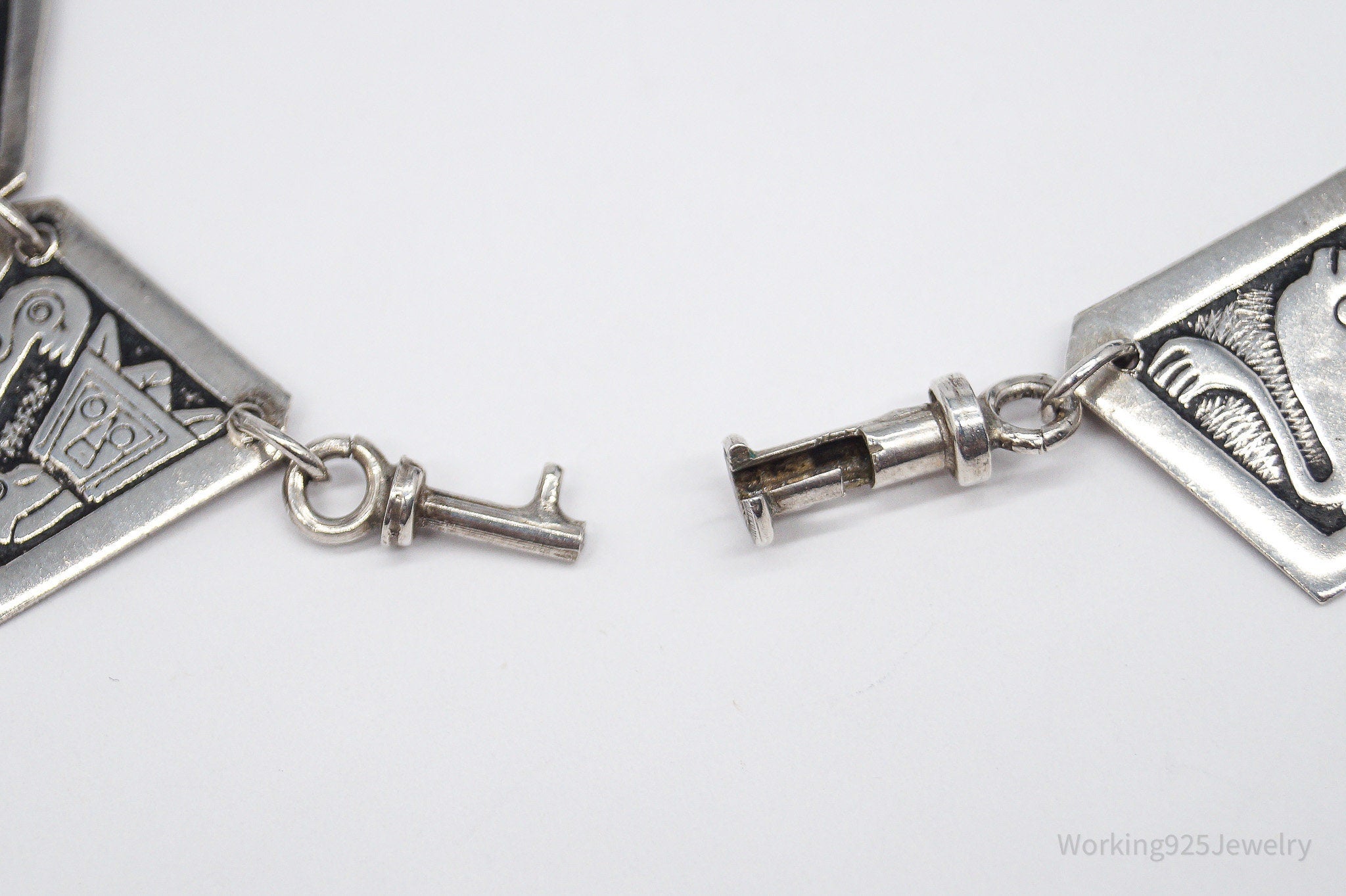 Vintage Peru Sterling Silver Storyteller Necklace 17"