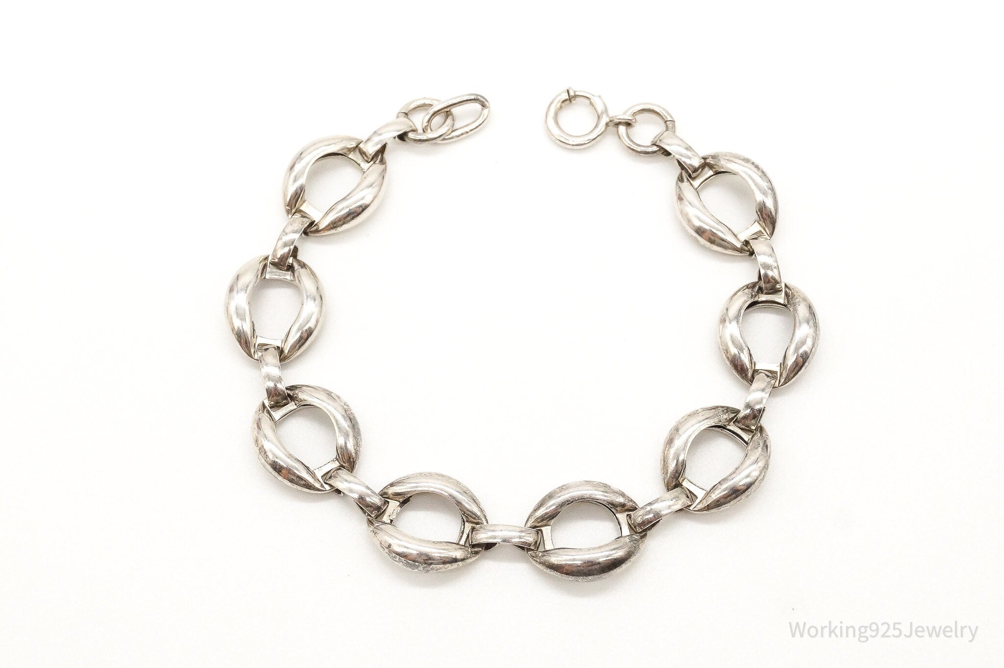 Vintage Modernist Link Sterling Silver Bracelet