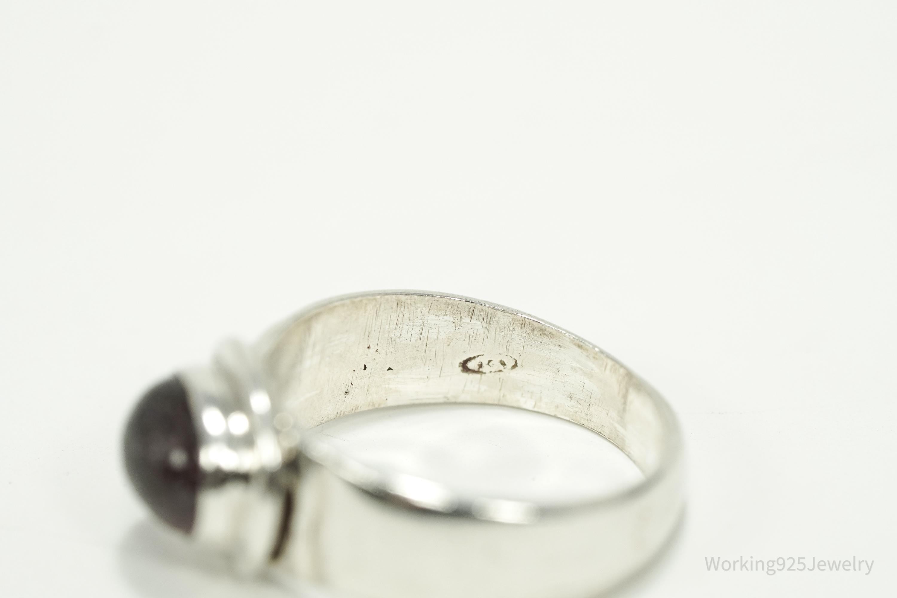 Vintage Tourmaline Sterling Silver Ring - Size 7.75