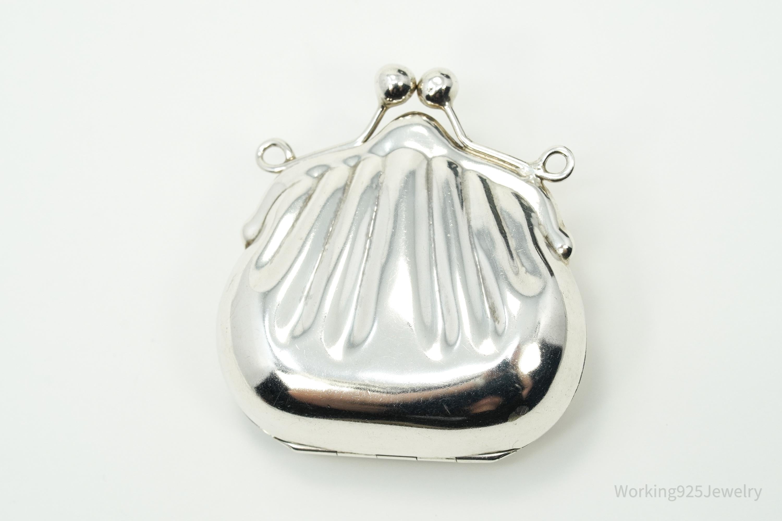 Vintage Purse Bag Locket Sterling Silver Pill Box