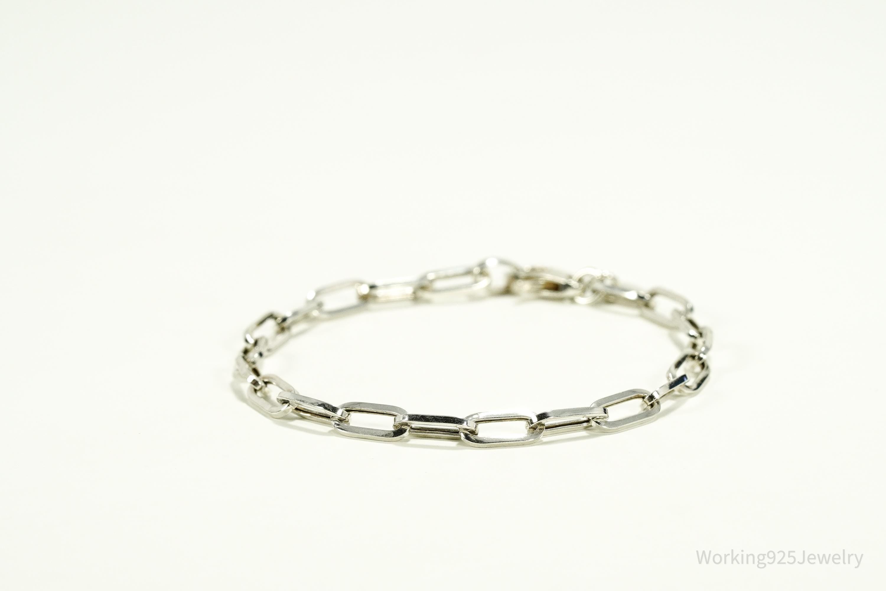 Vintage Italian Dyaderma Chain Link Sterling Silver Bracelet - 7 5/8"