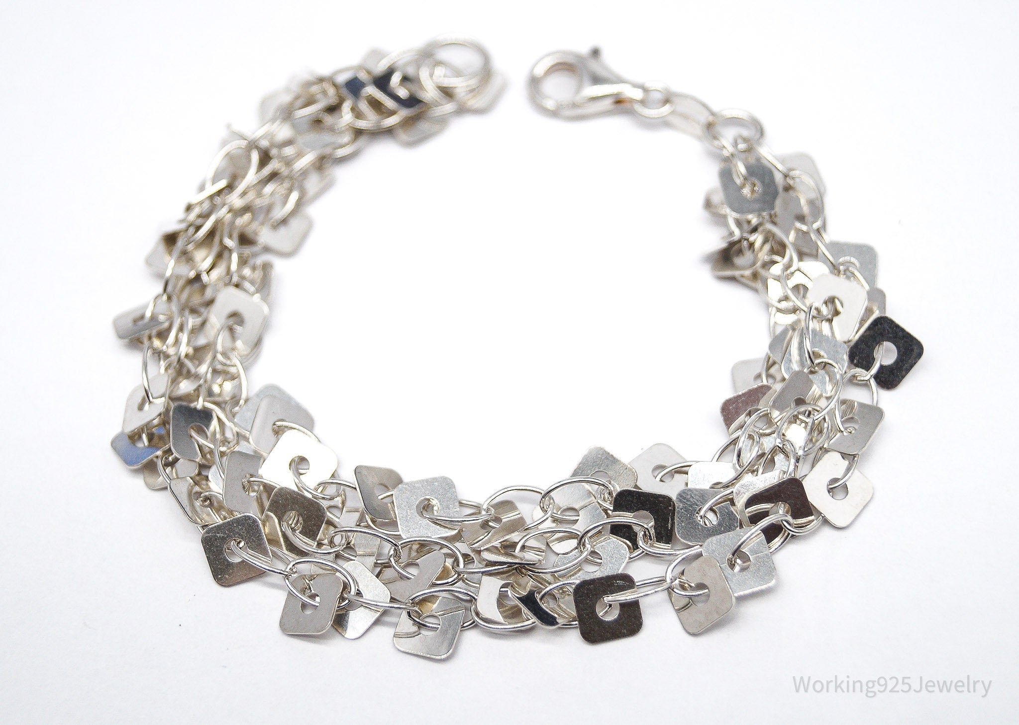 Vintage Italian Designer MILOR Sterling Silver Bracelet - 7 5/8"