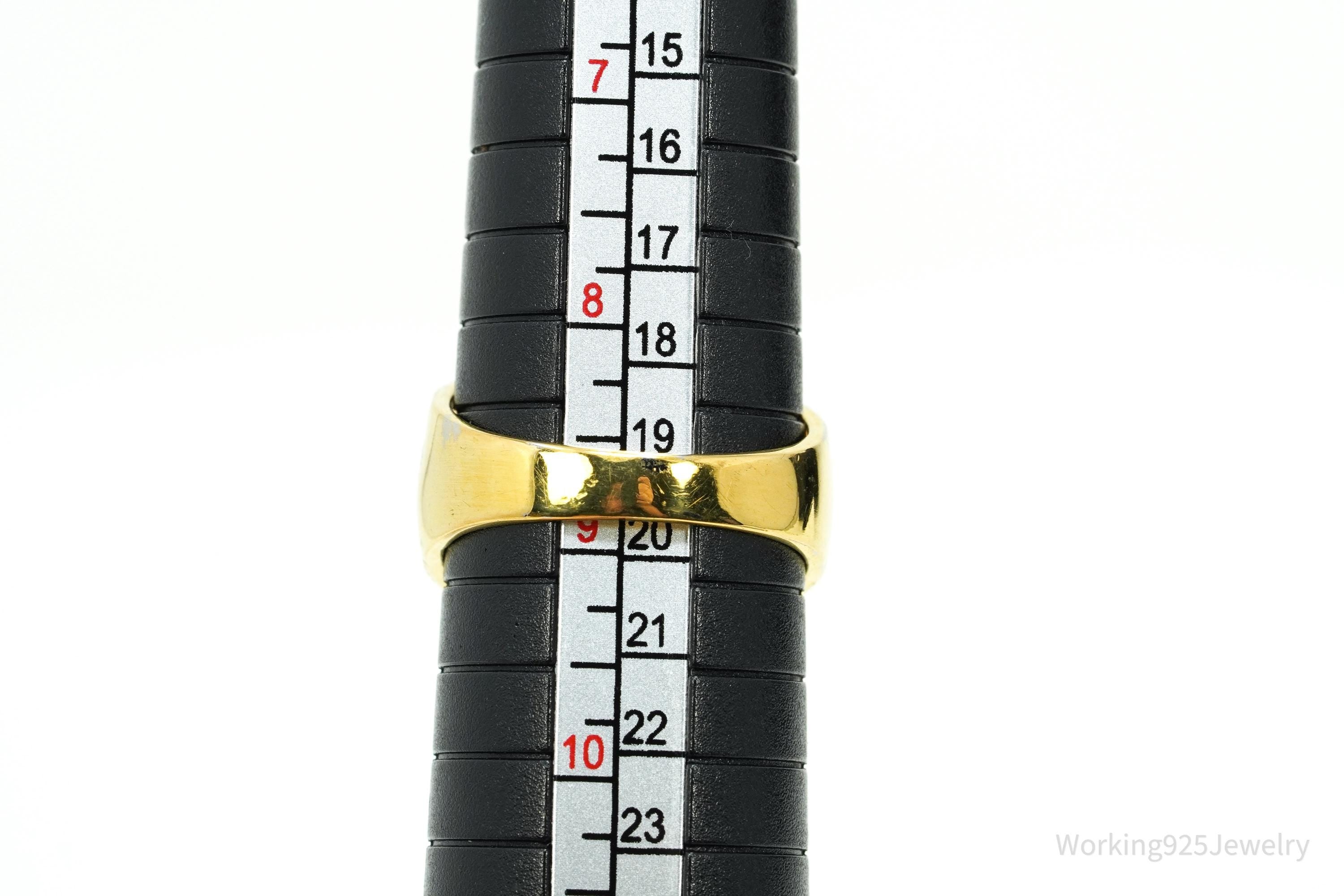 Almandine Garnet & Cubic Zirconia Gold Over Sterling Silver Ring Size 8.75