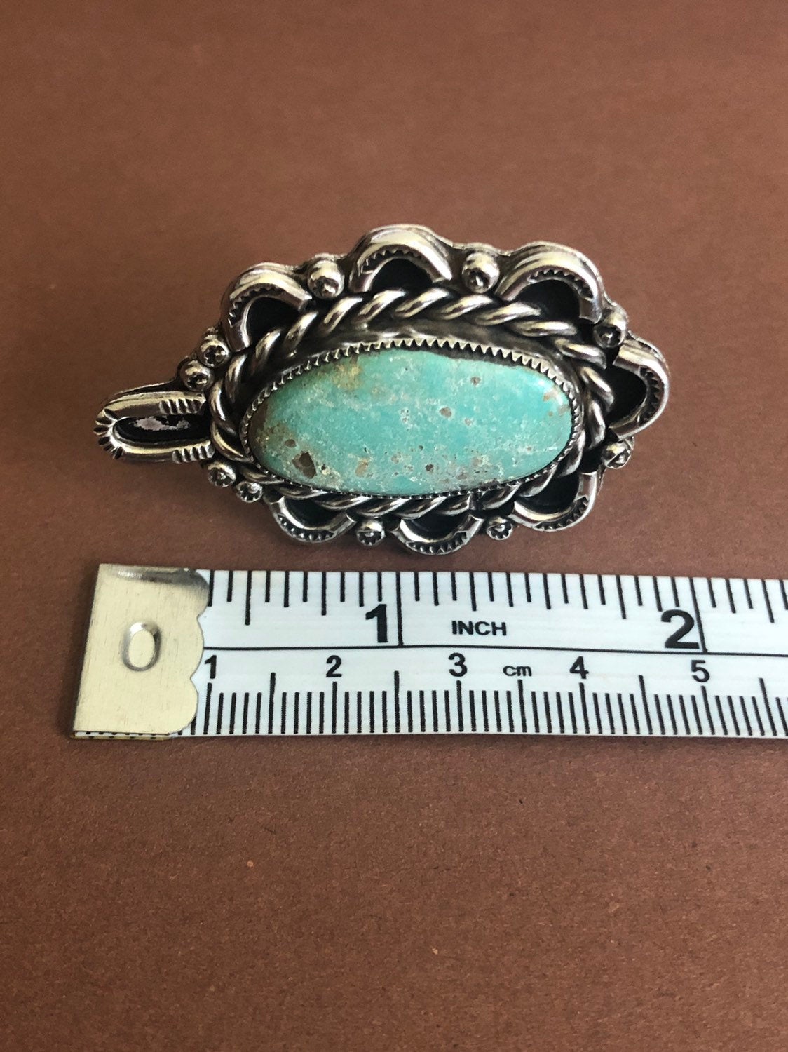 Vtg Native Old Pawn Southwestern Turquoise Handmade Sterling Silver Ring Sz 8