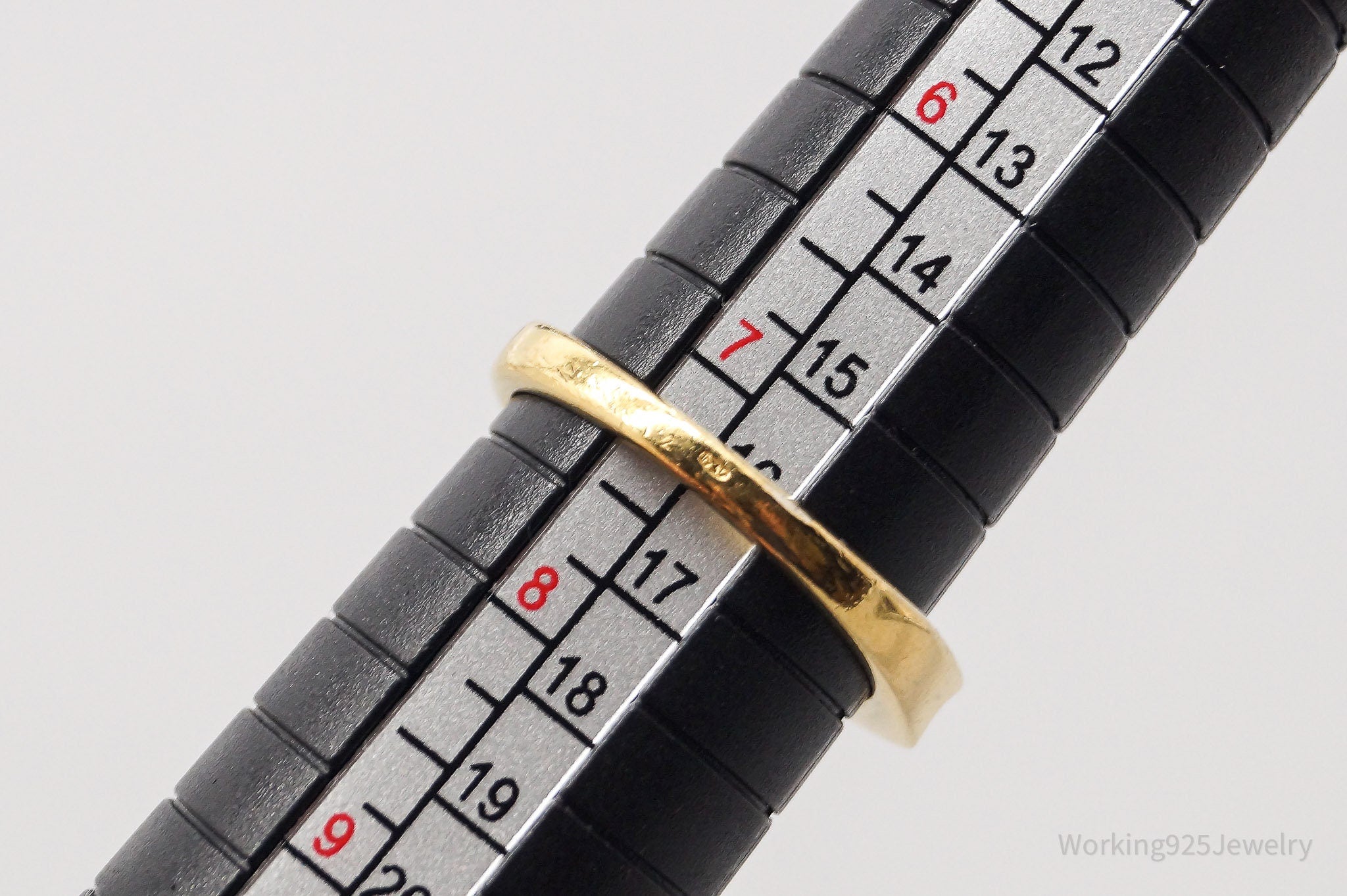 Vintage Cubic Zirconia Gold Vermeil Sterling Silver Ring - Size 7.25