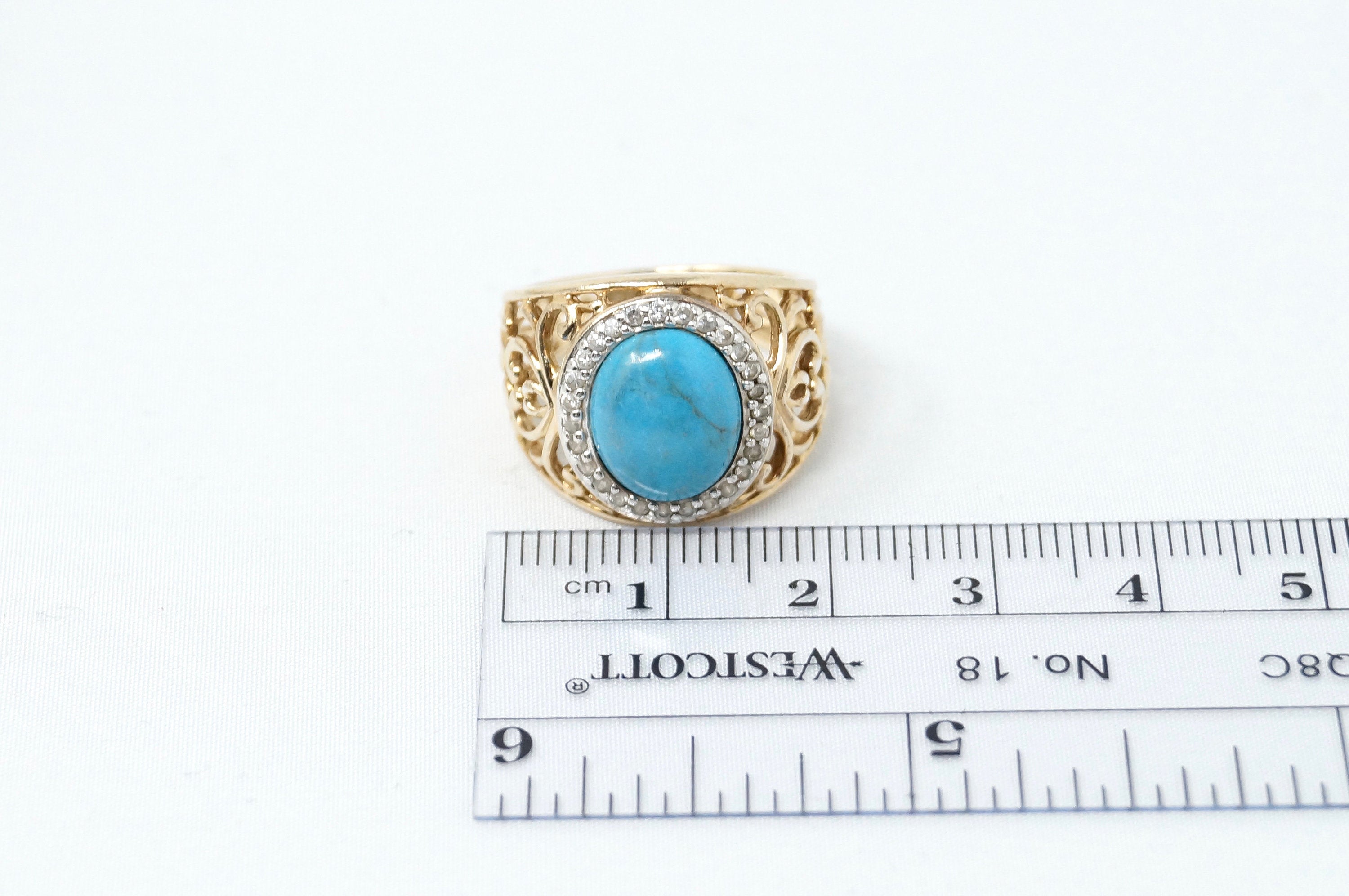 Sterling deals Turquoise Vintage Large Ring Sz.7.5