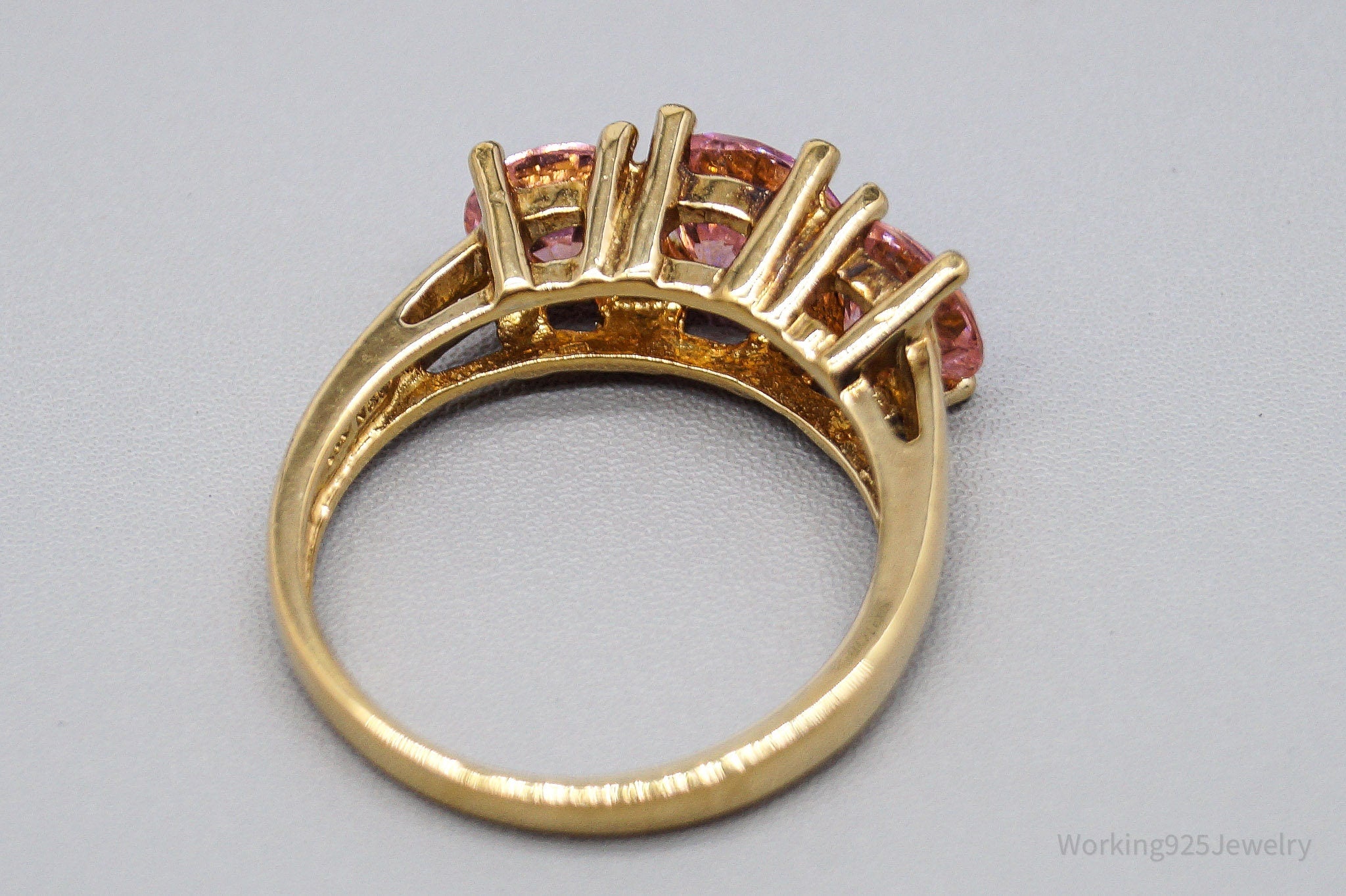 Vintage Designer Mystic Topaz Gold Vermeil Over Sterling Silver Ring Size 10.5