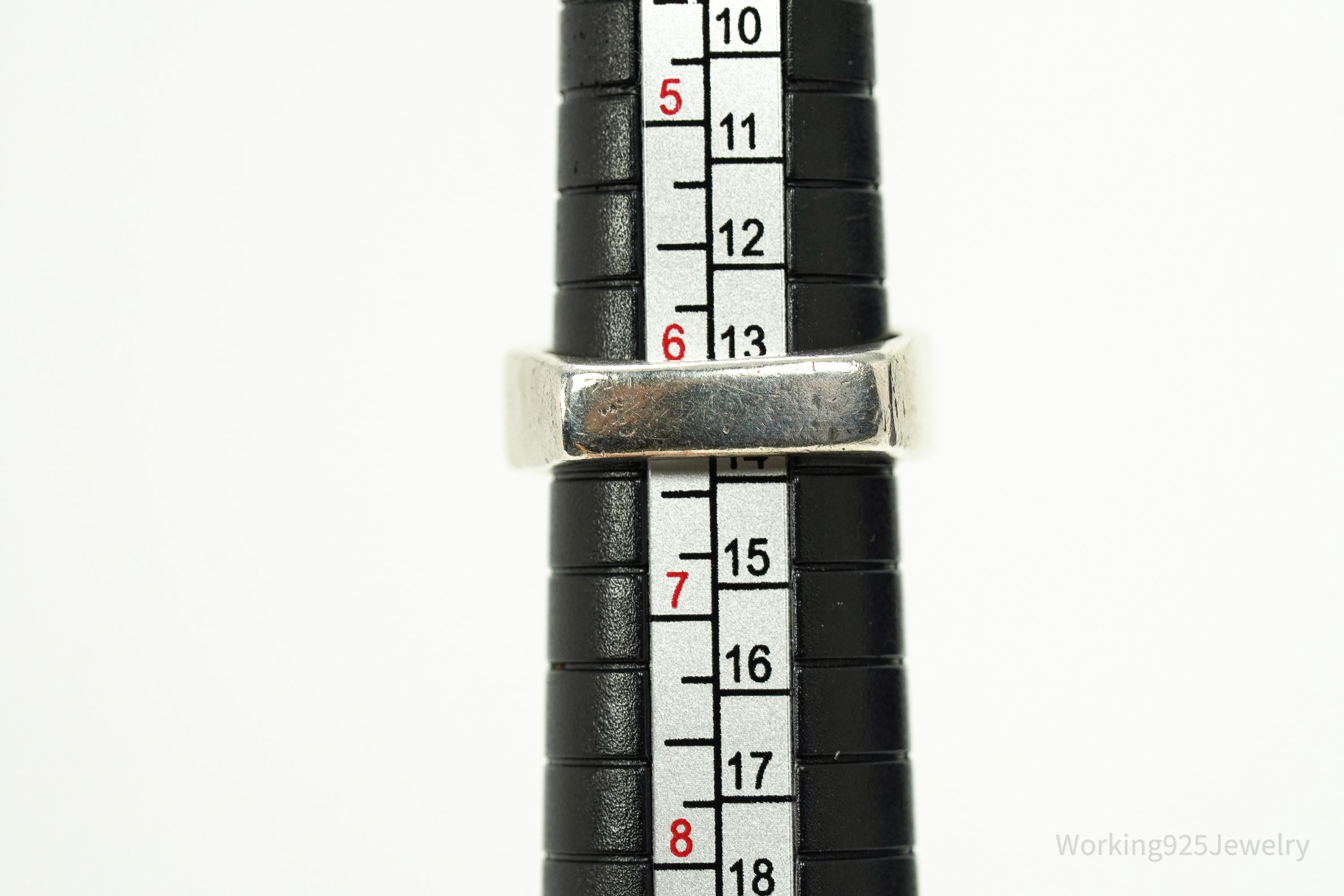 Vintage Designer Silpada Retired Turquoise Sterling Silver Ring - Size 6.25