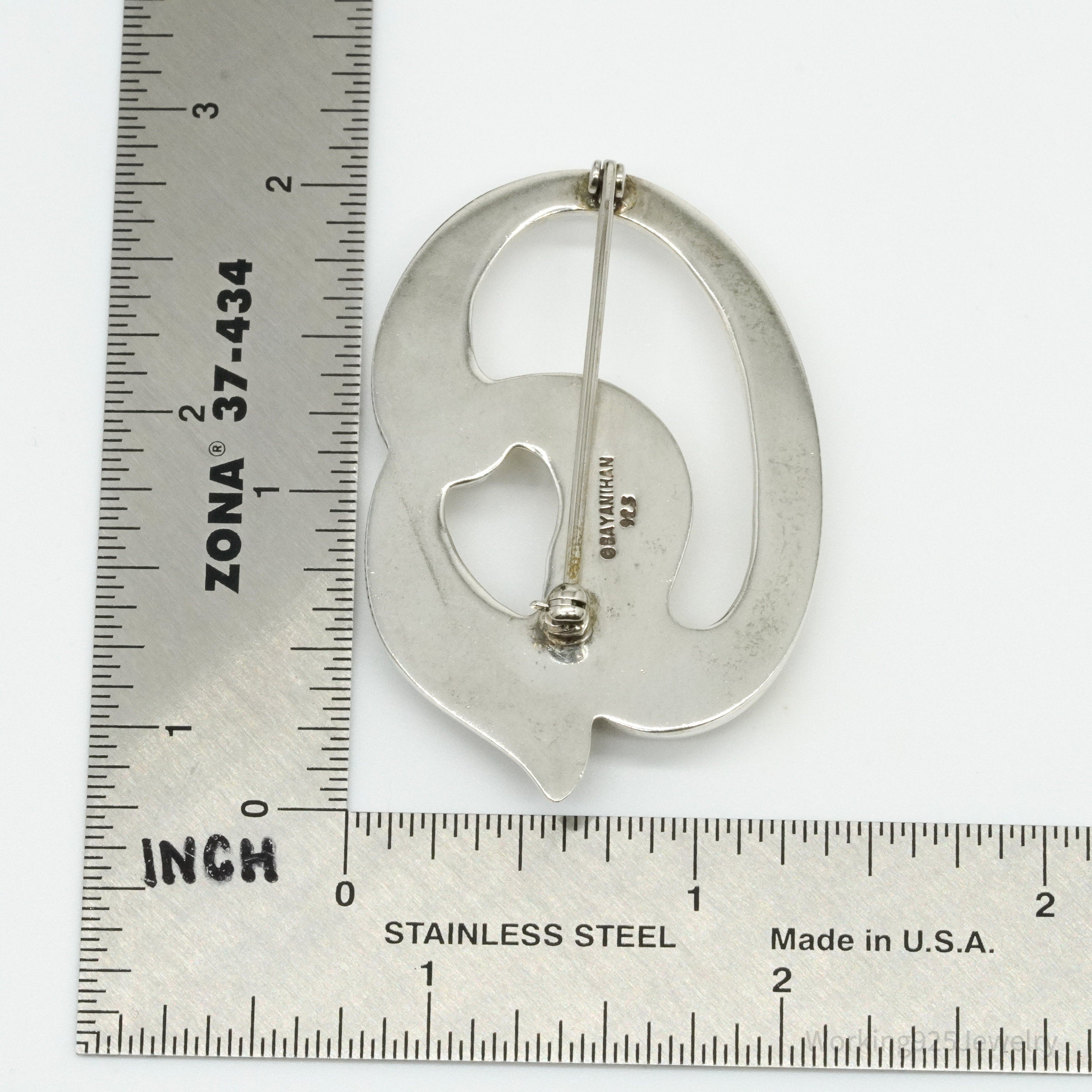 RARE Vintage Sterling Silver Bayanihan Sculptural Modernist Brooch