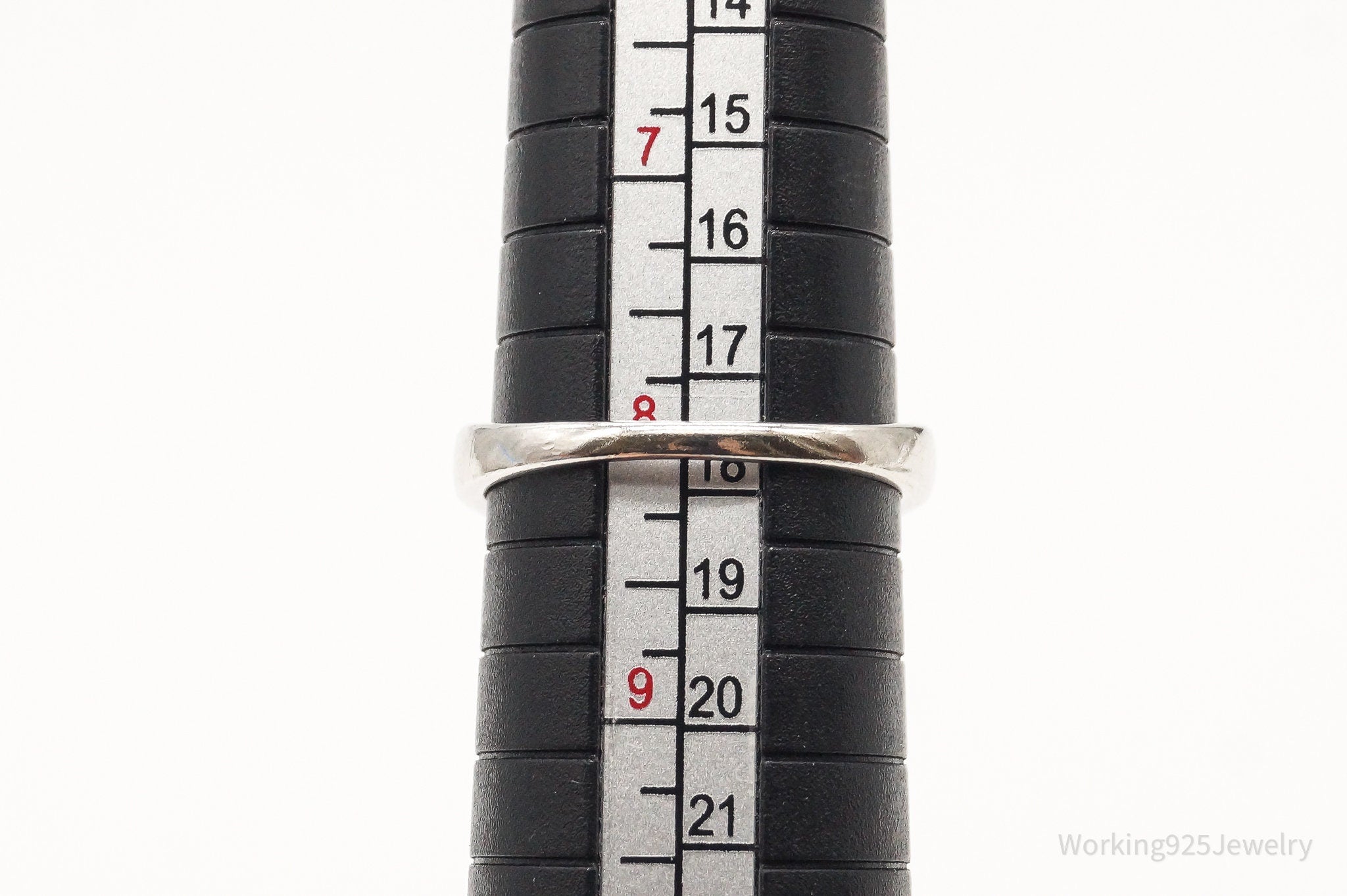 Vintage Garnet Cubic Zirconia Sterling Silver Ring - Size 8