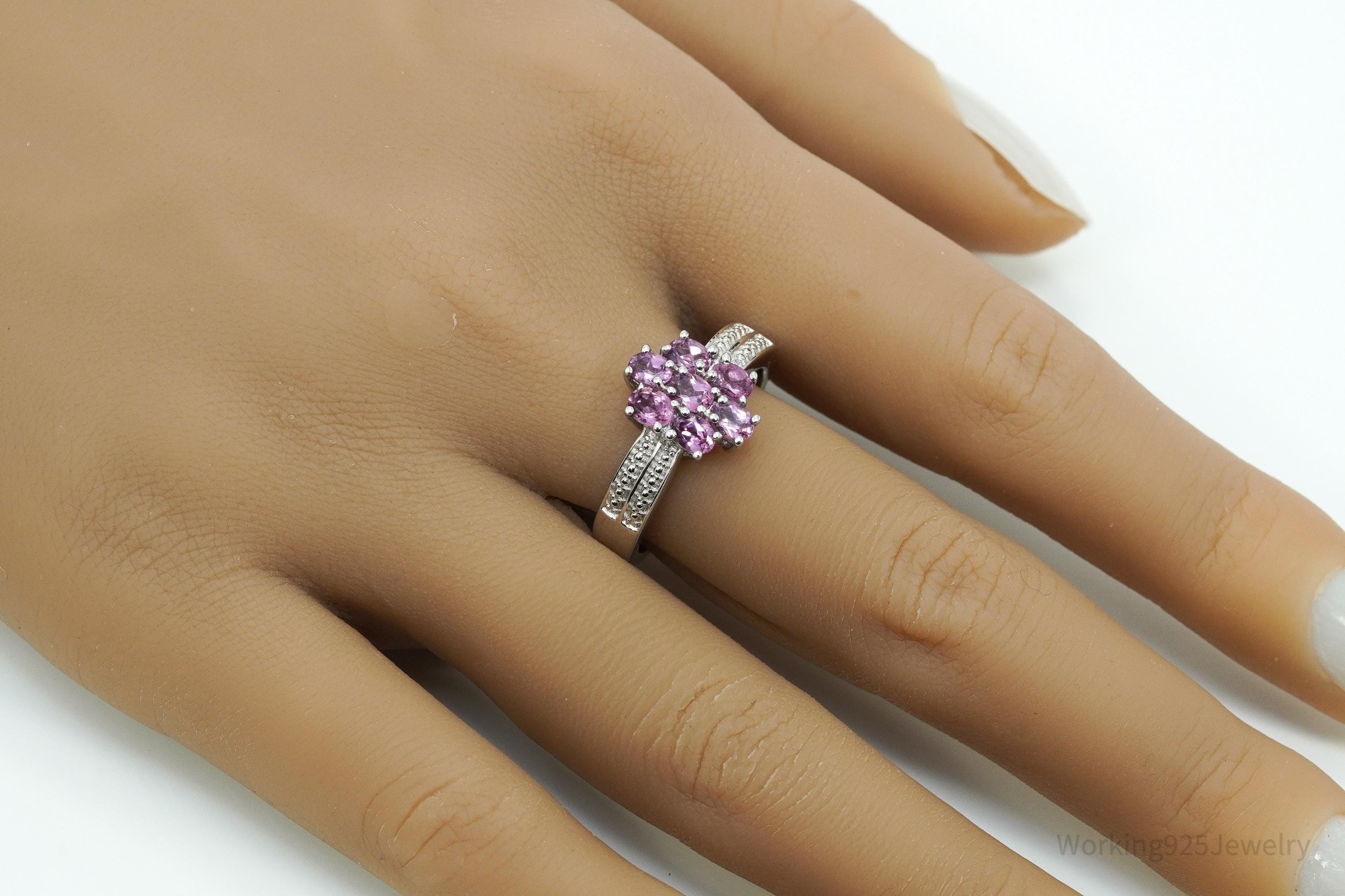Karis Pink Tourmaline Sterling Silver Ring - Size 9