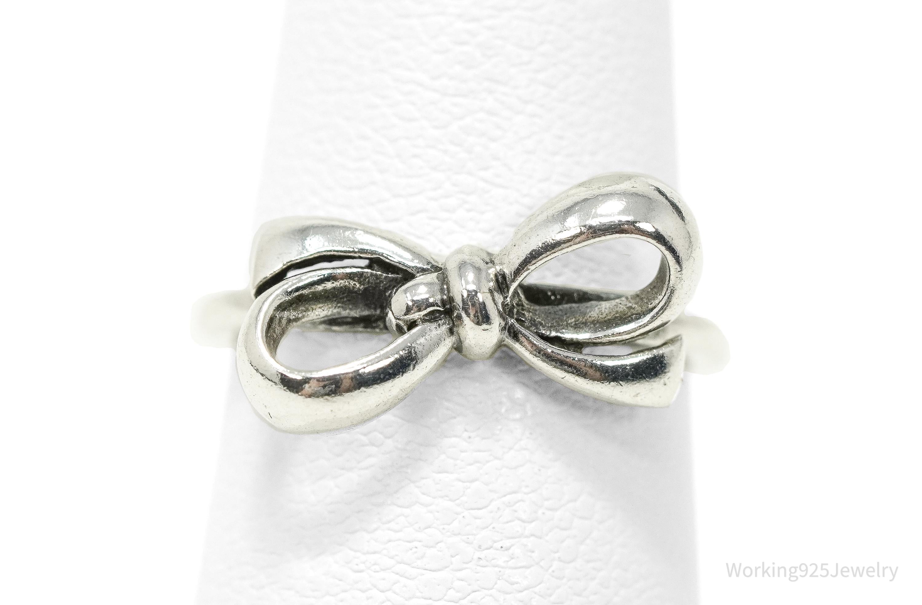 Vintage Bow Sterling Silver Ring - Size 5
