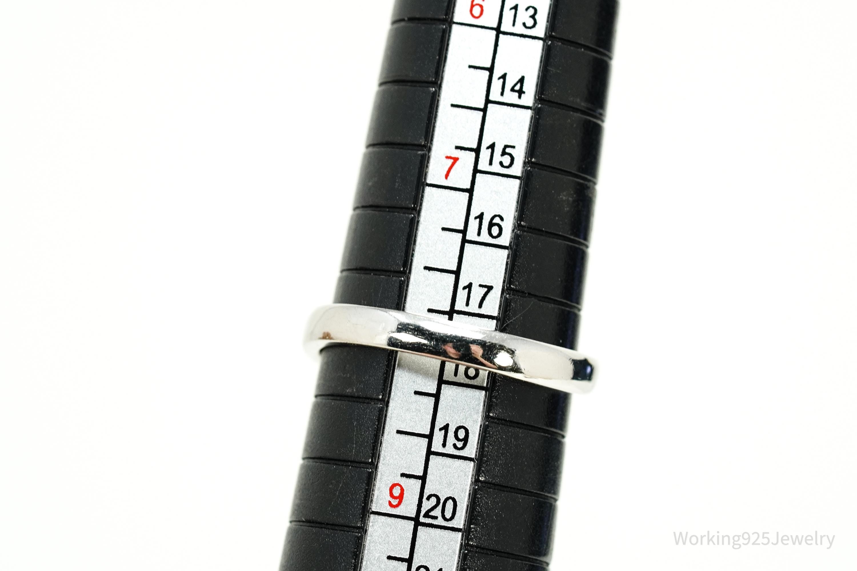 Vintage Hugging Hands Sterling Silver Wrap Ring - Size 8 Adjustable