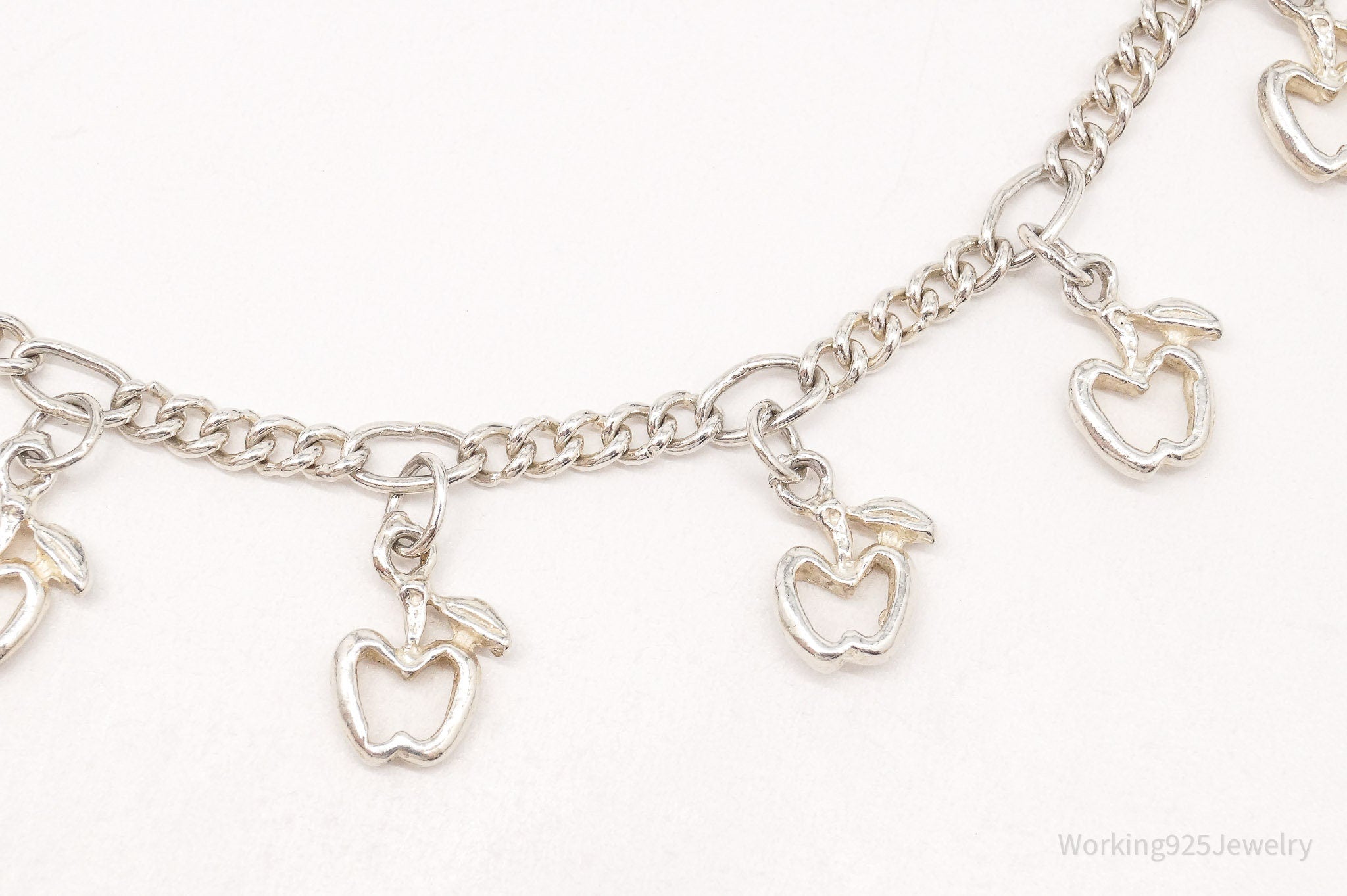 Vintage Apple Charms Sterling Silver Charm Bracelet