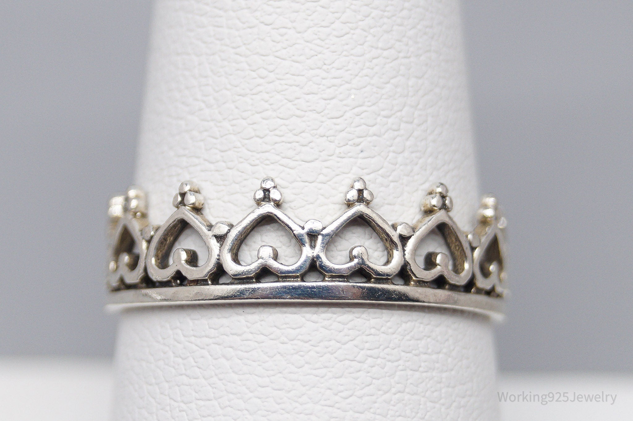 Vintage Crown Sterling Silver Ring - Size 8.75