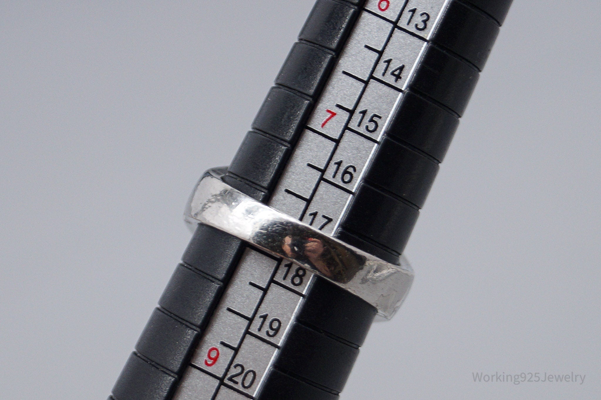 Vintage Lab Sapphire Diamonique Cubic Zirconia Sterling Silver Ring - Size 7.75