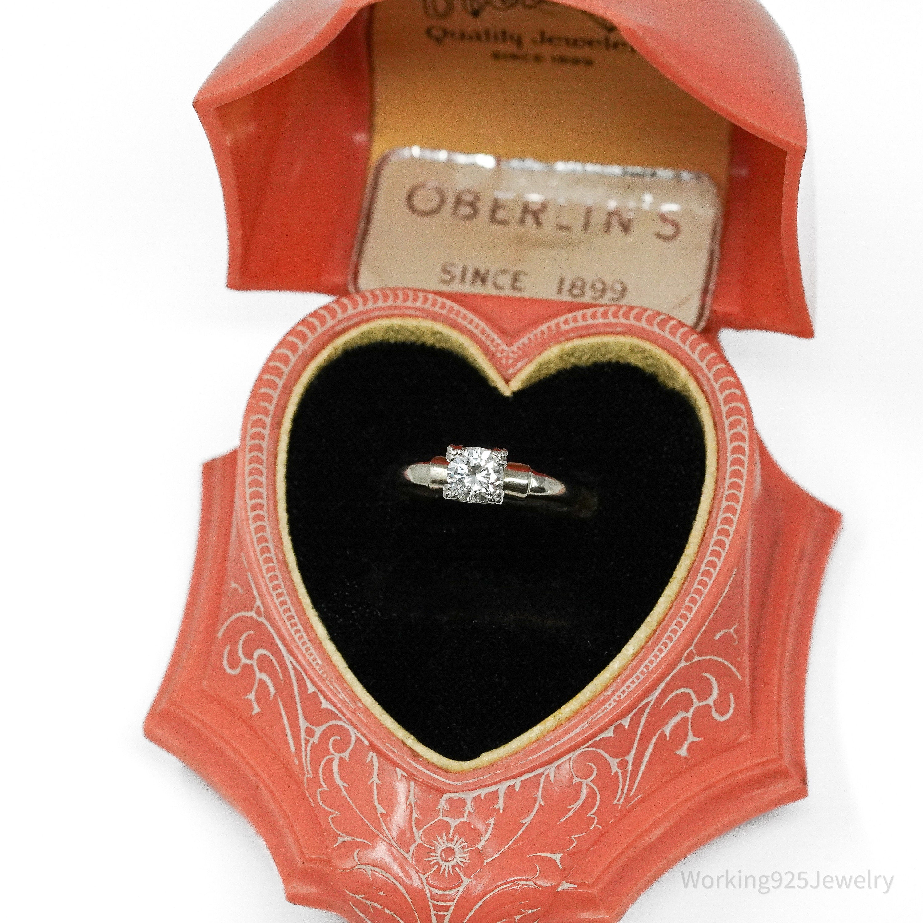 14K White Gold Diamond Ring Size - 5