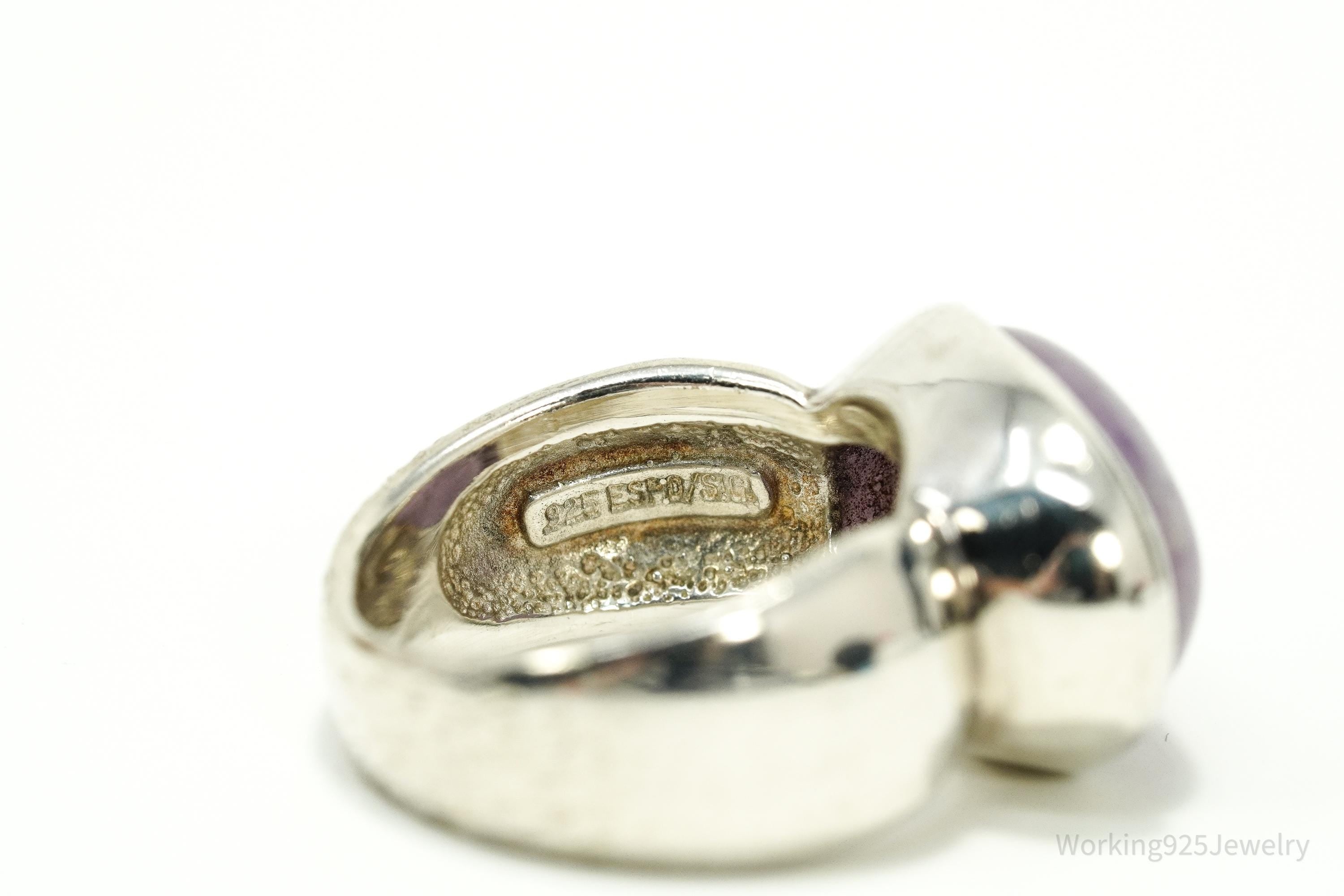 Vintage Joseph Esposito Espo Amethyst Sterling Silver Ring Size 6