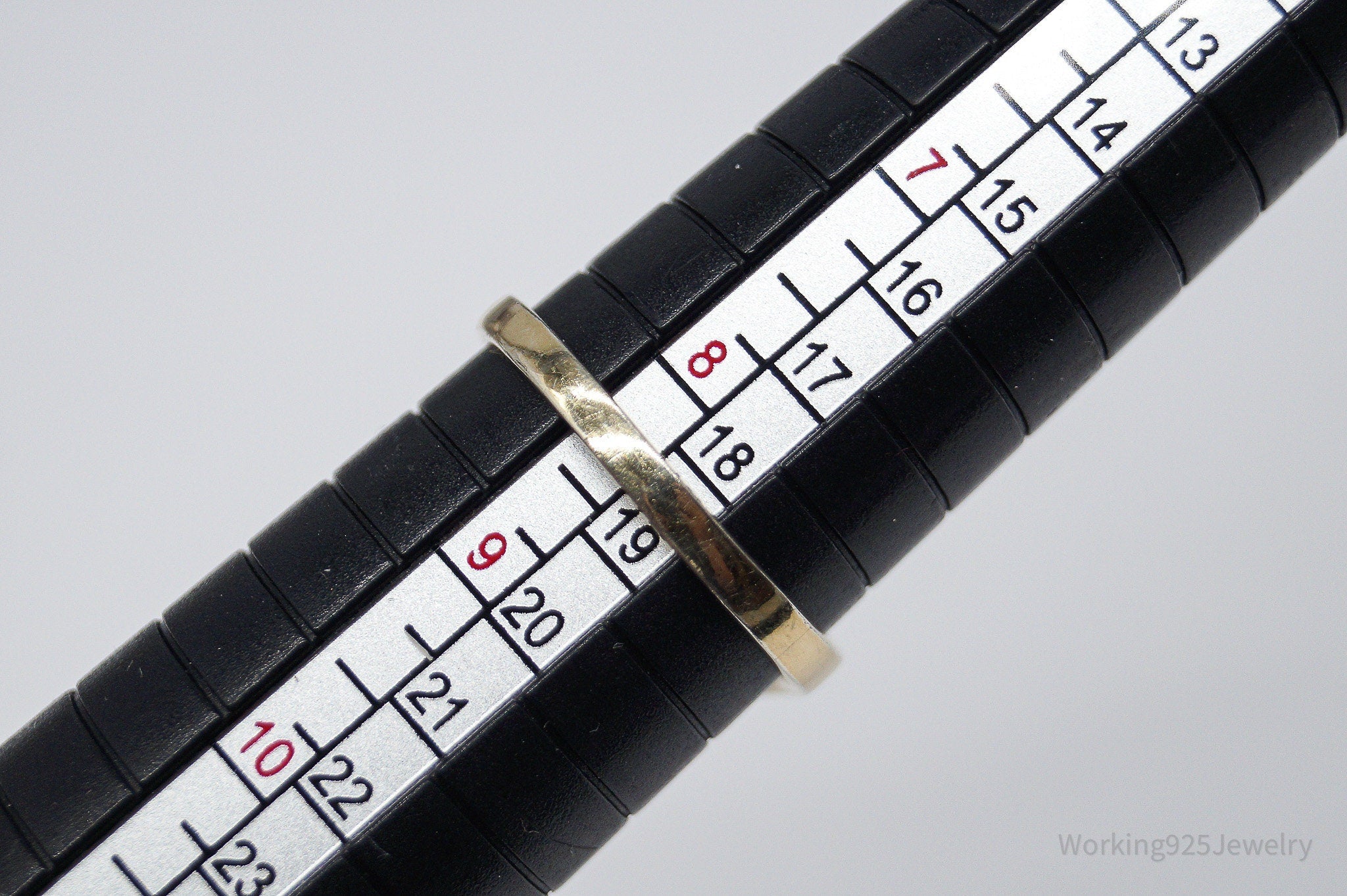 Vintage PAJ Yellow Cubic Zirconia Gold Vermeil Sterling Silver Ring Size 8.25