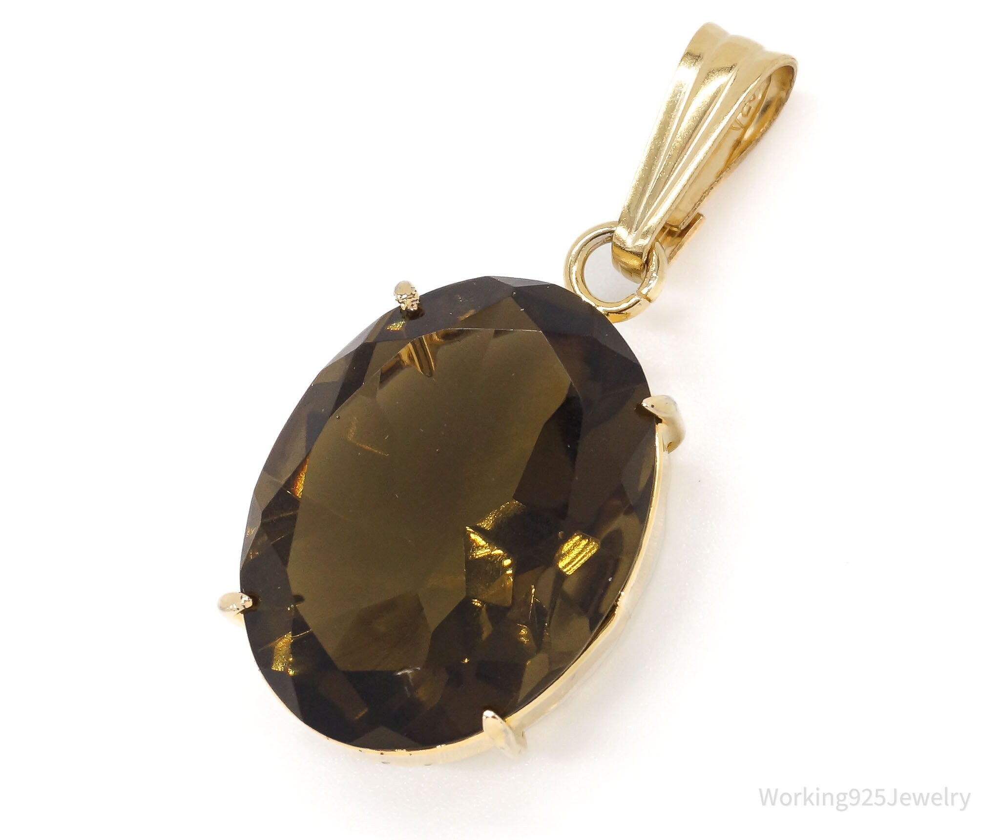 Vintage WRC 12K Gold Filled Smoky Quartz Pendant