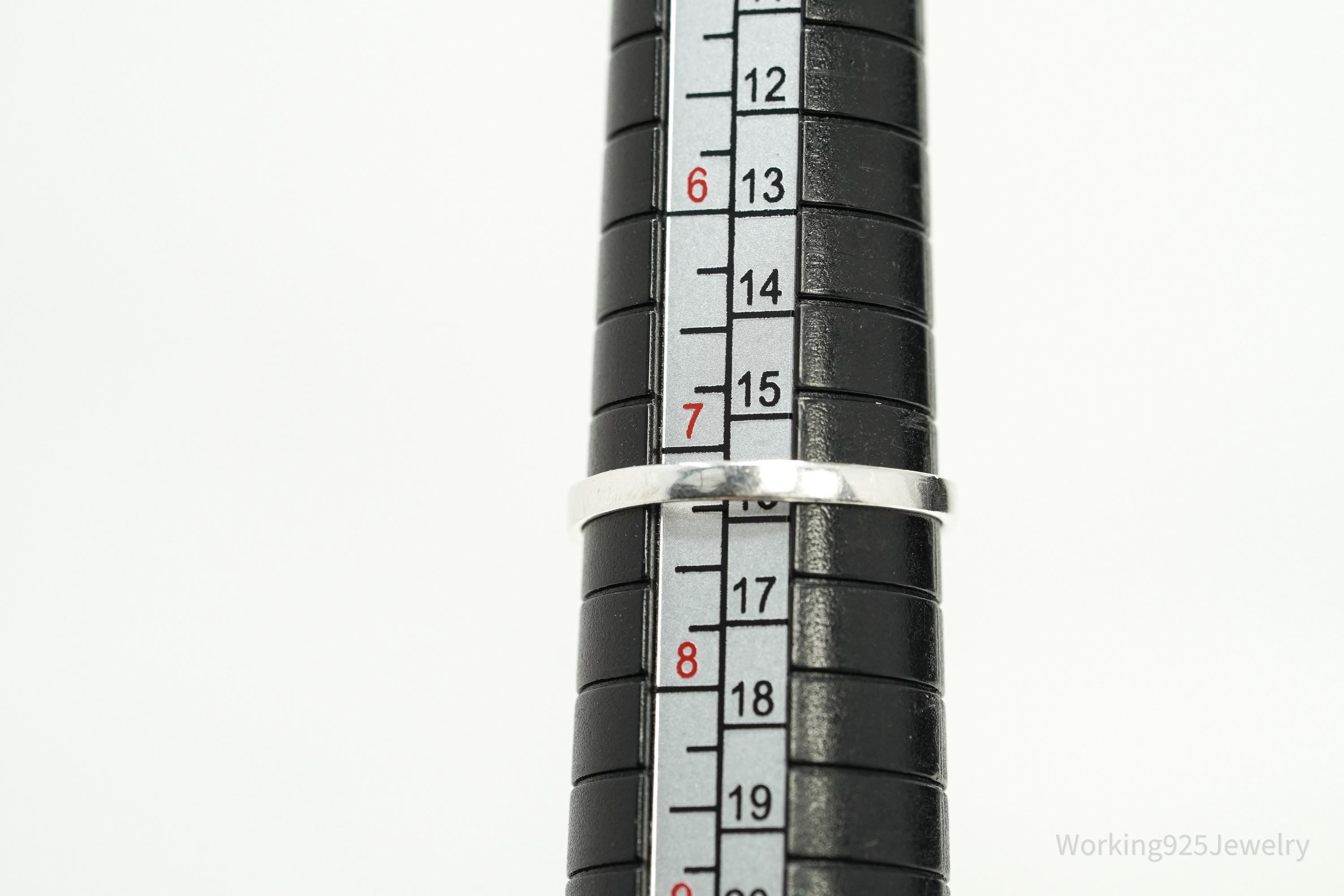 Vintage Black Onyx Sterling Silver Ring - Size 7.25