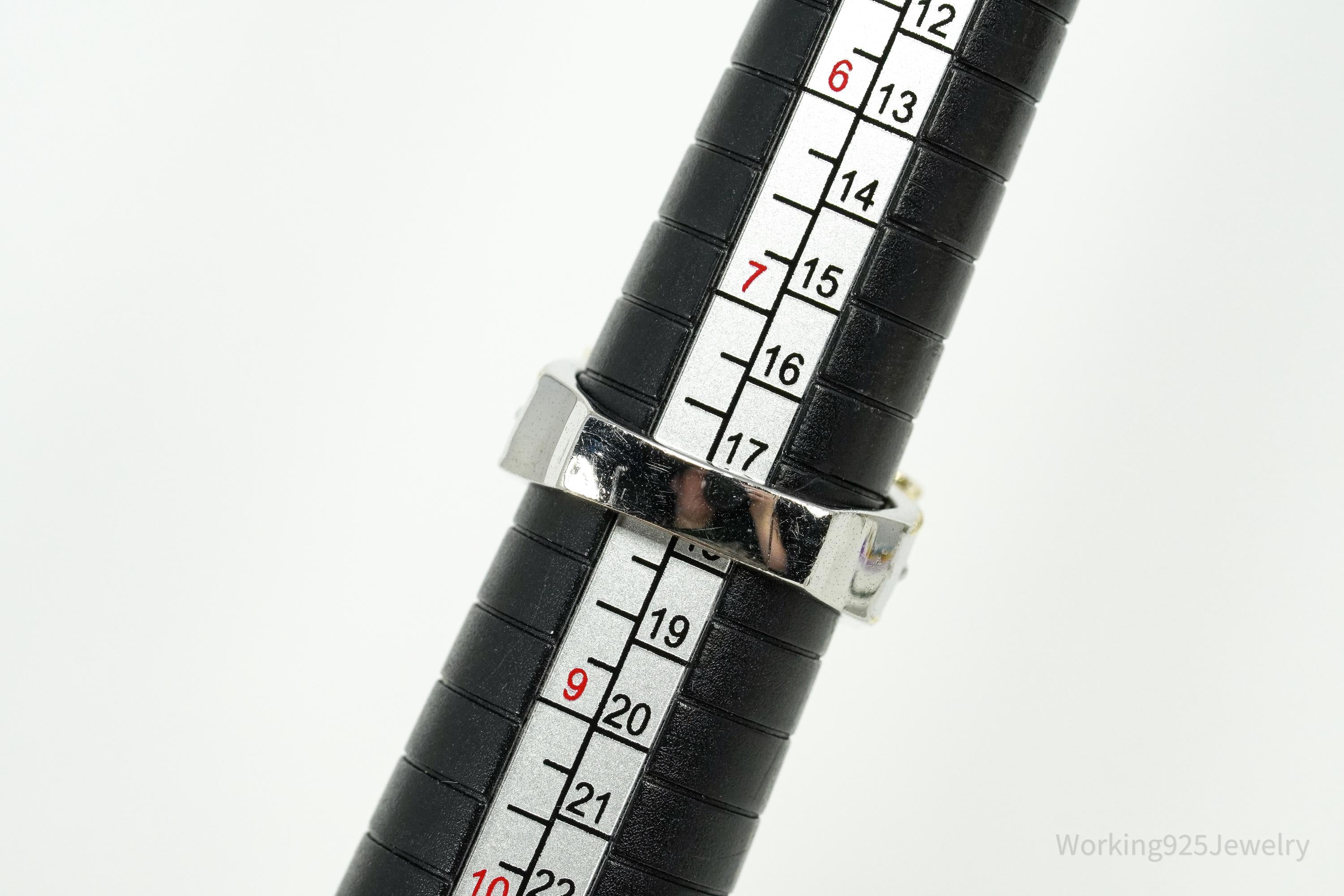 Michael Valitutti Gems en Vogue Smoky Quartz 24K Gold Sterling Silver Ring - Size 8