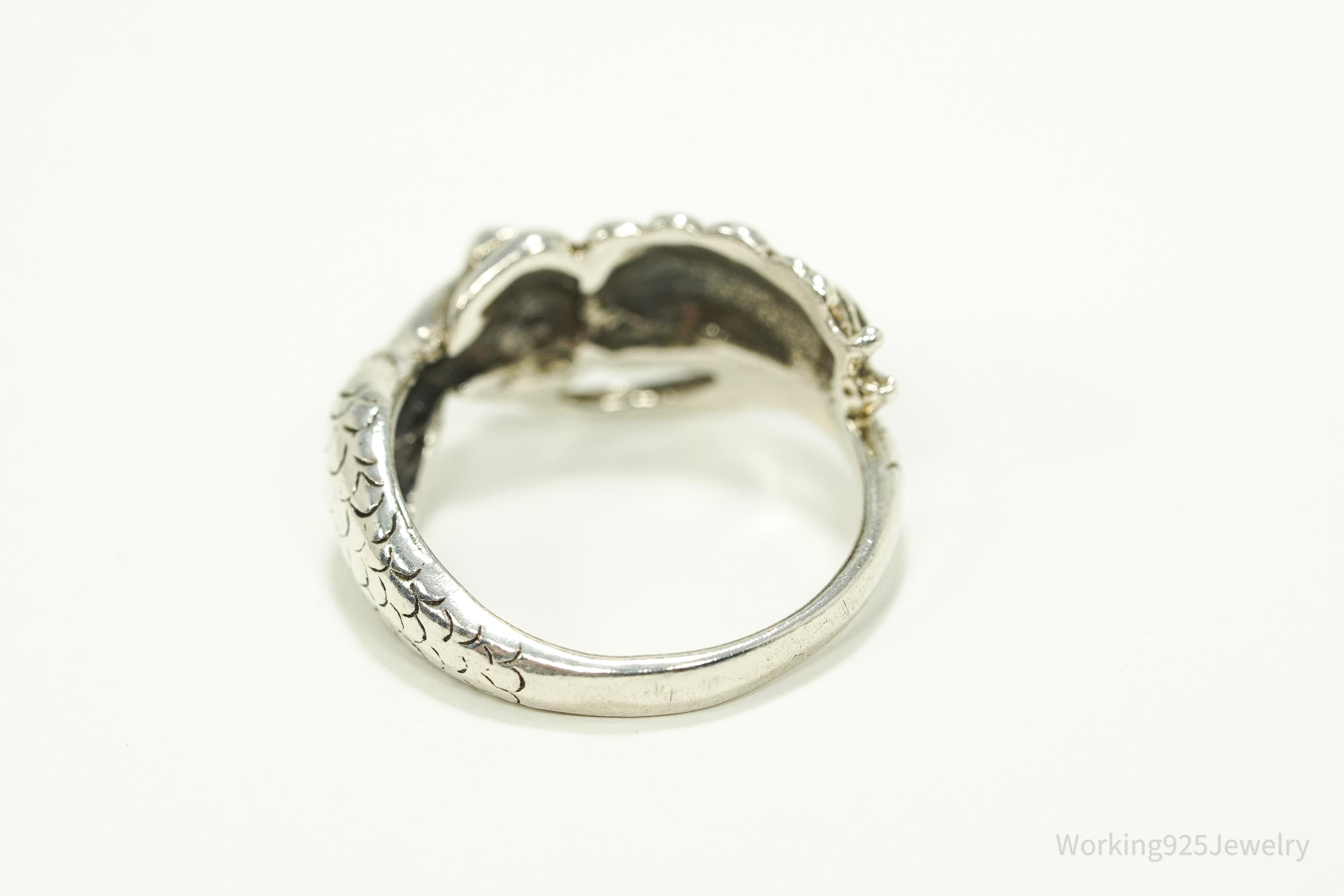 Vintage Wrapped Mermaid Sterling Silver Ring - Size 5.25