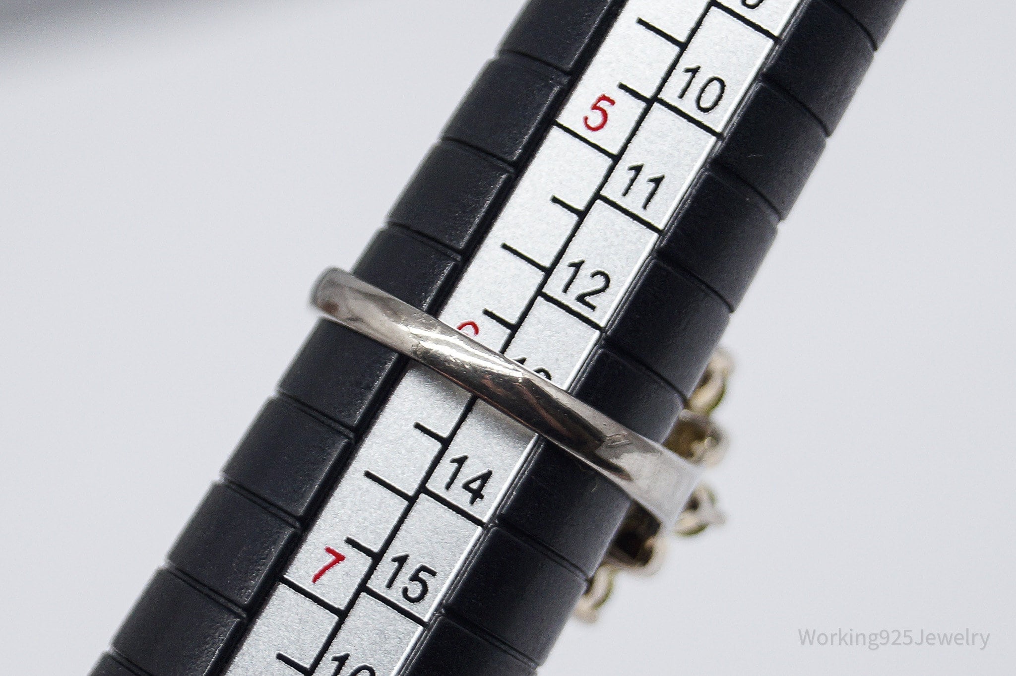 Vintage Green Jade & Peridot Sterling Silver Ring - Size 6