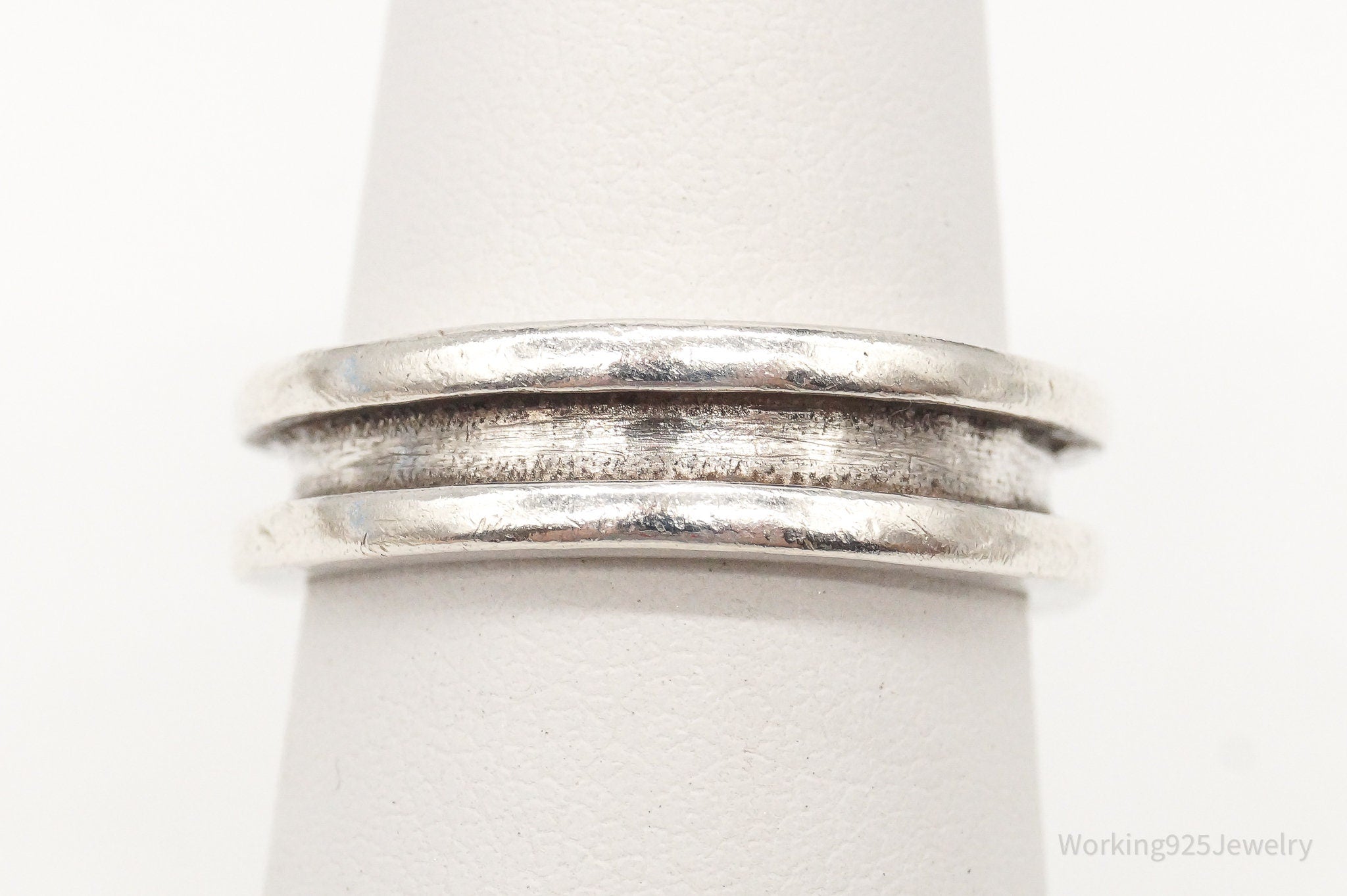 Vintage Modernist Sterling Silver Band Ring - Size 6.75