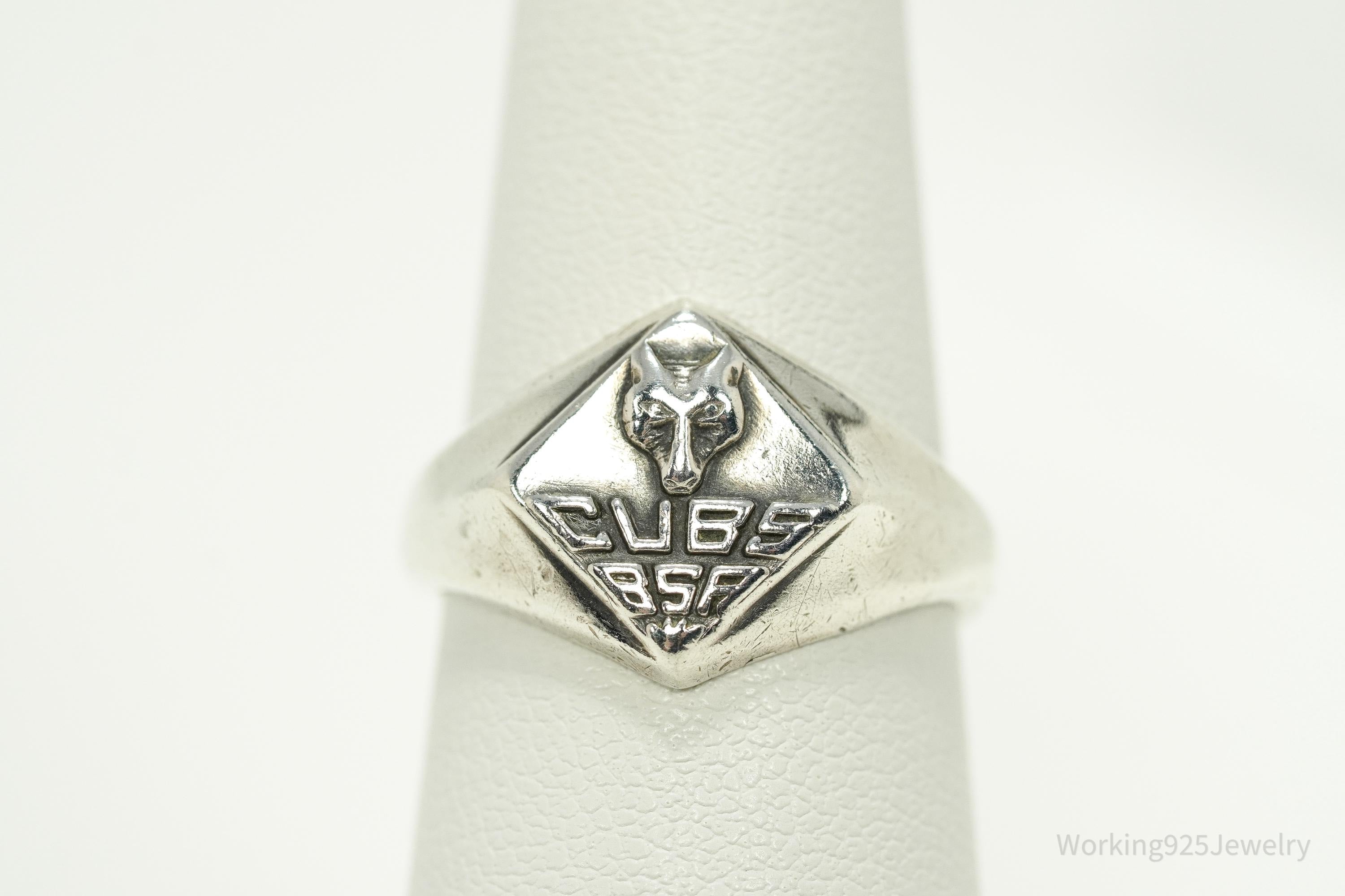 Vintage 1960s Cub Scout Sterling Silver Ring - Size 6.75