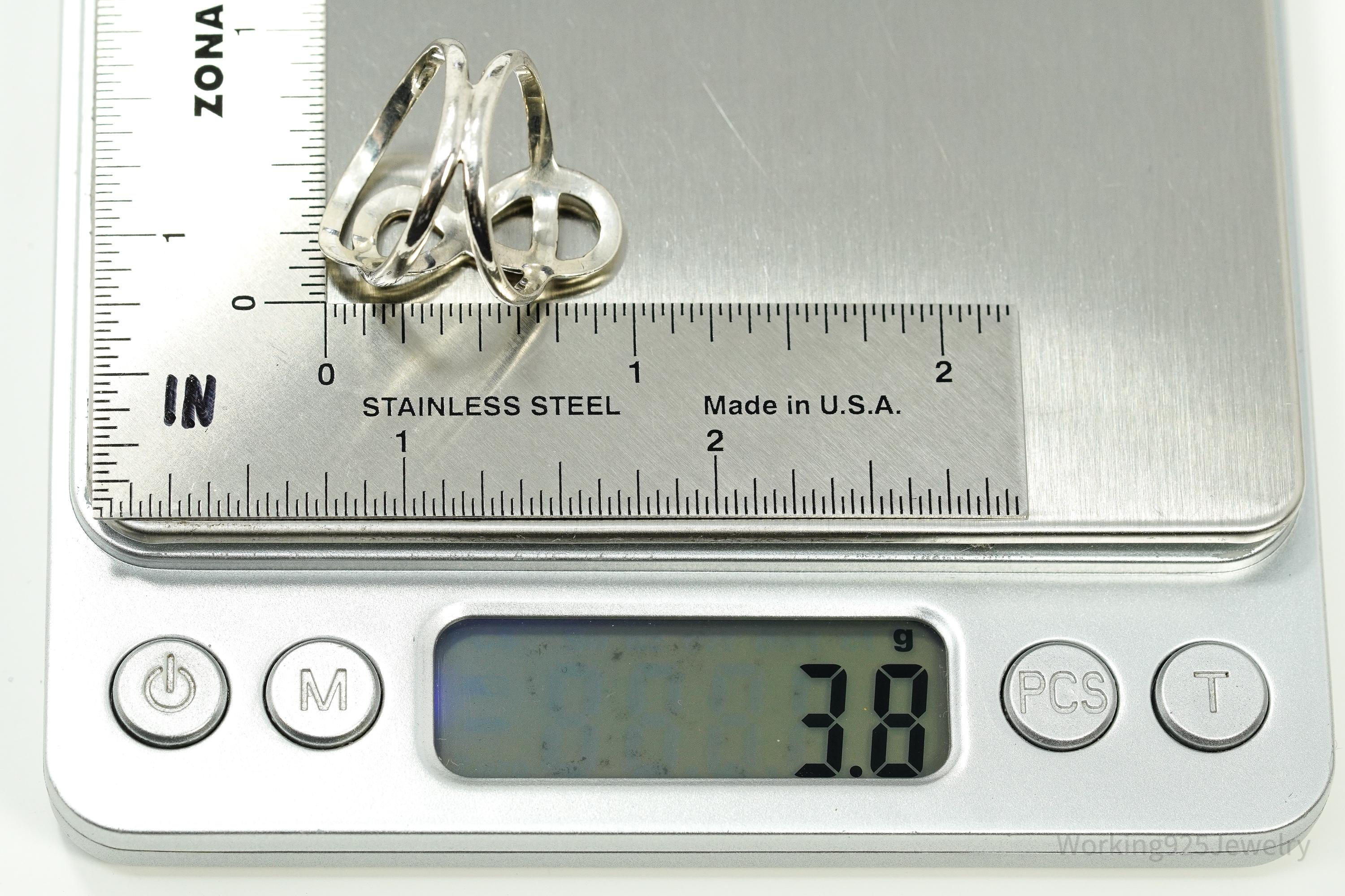 Vintage Knot Design Sterling Silver Ring - Size 8.25