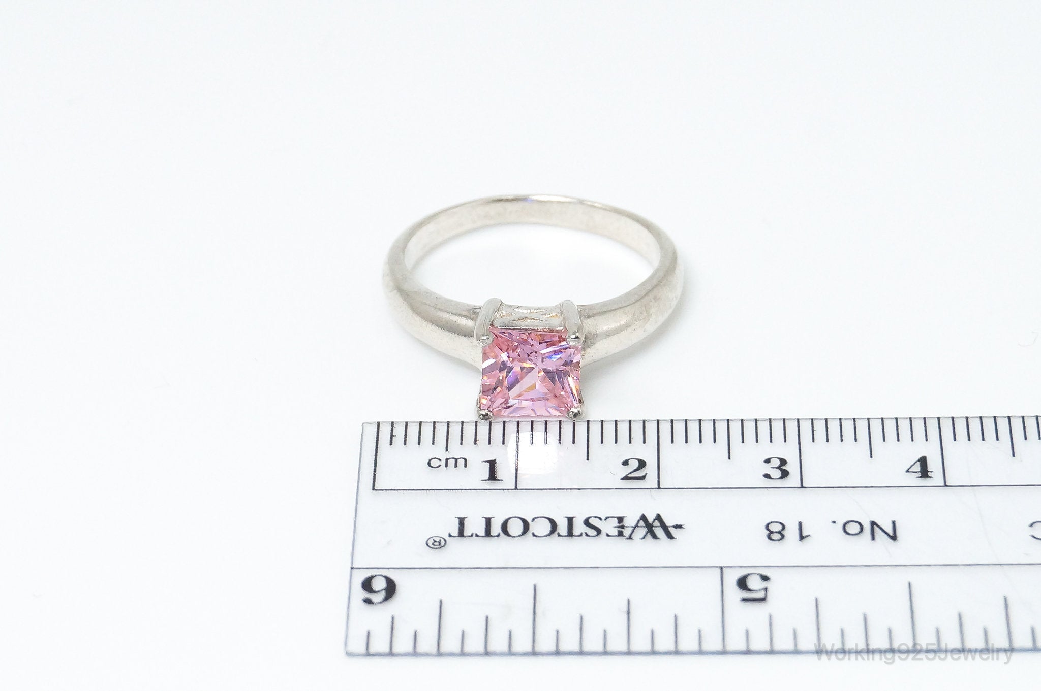 Vintage Designer Chapal-Zenray Pink Topaz Sterling Silver Ring - Size 9