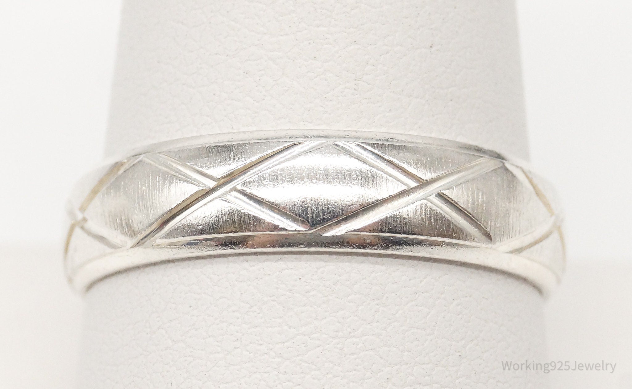 Vintage Sterling Silver Band Ring - Size 9.75