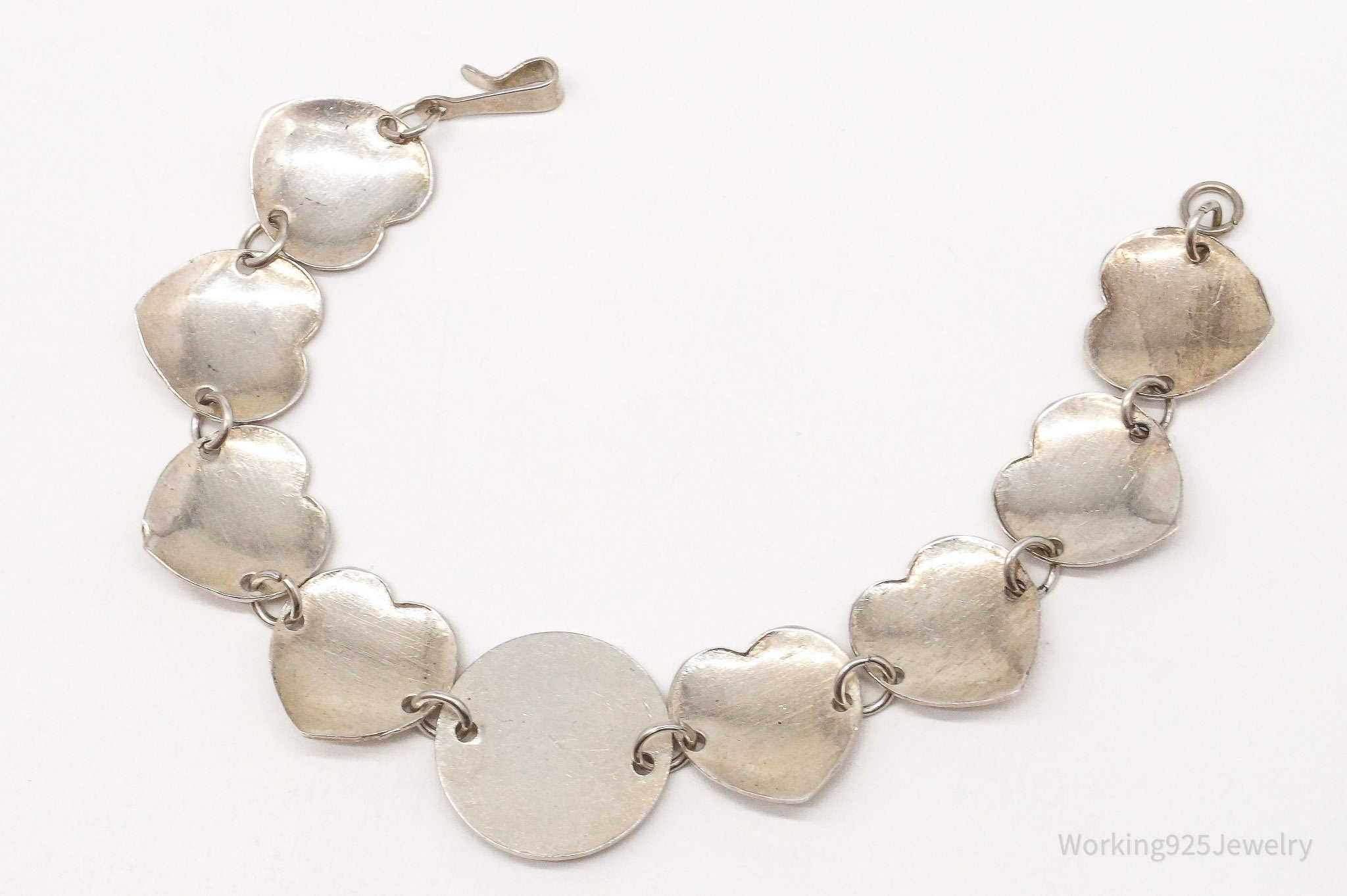 Vintage Kangaroo & Puffy Hearts Silver Bracelet