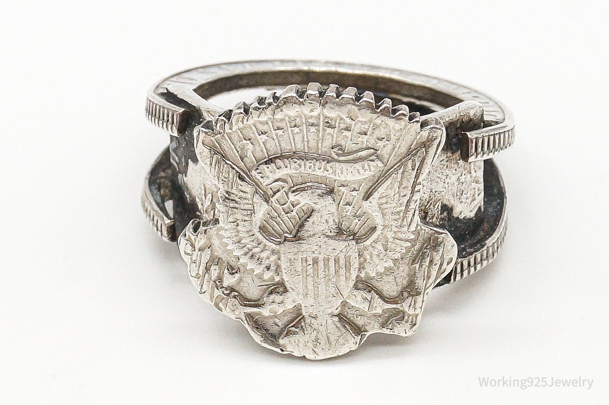 Vintage US Eagle Coin Ring - Size 9