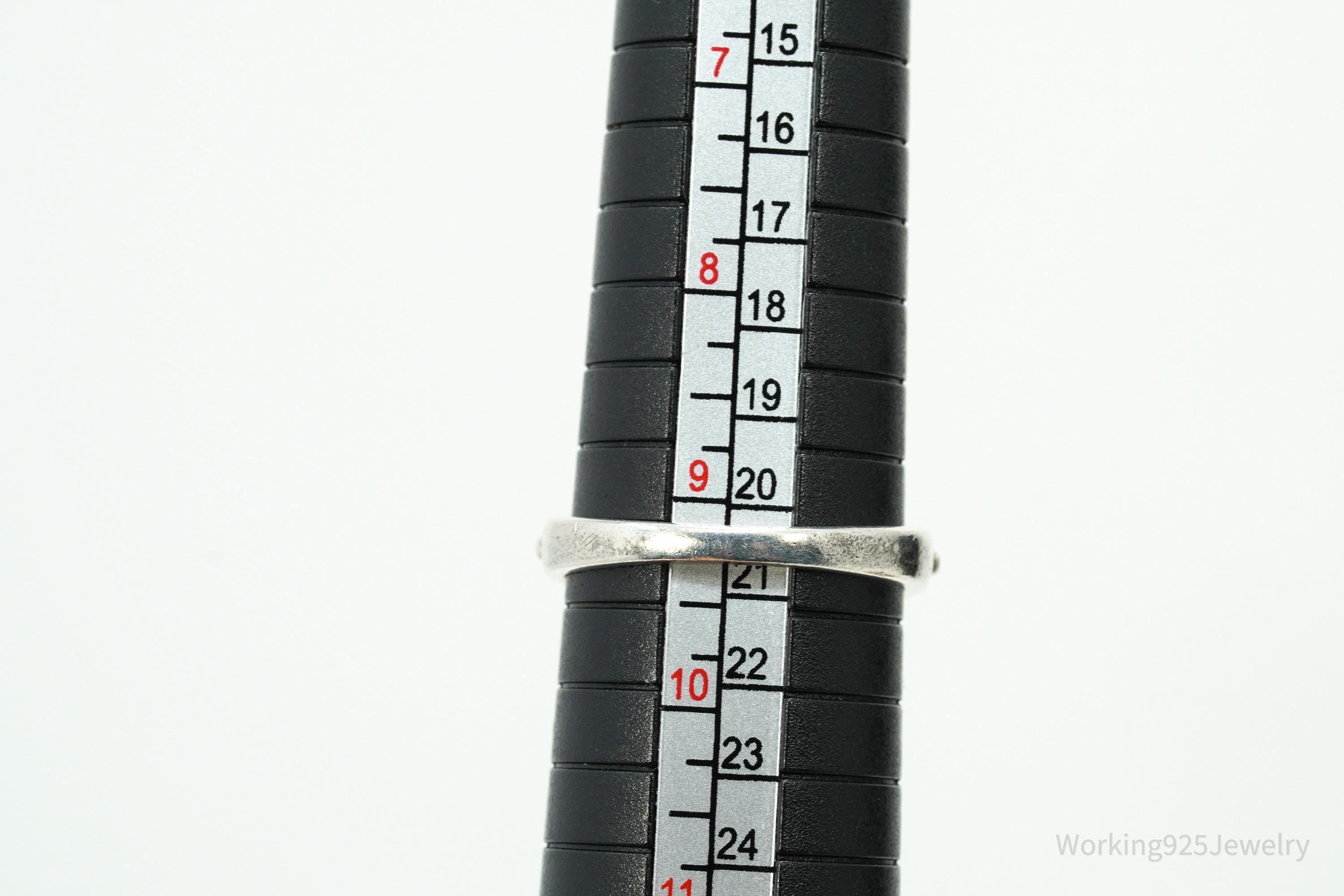 Vintage Yellow Diamonique Cubic Zirconia Sterling Silver Ring Size 9.25