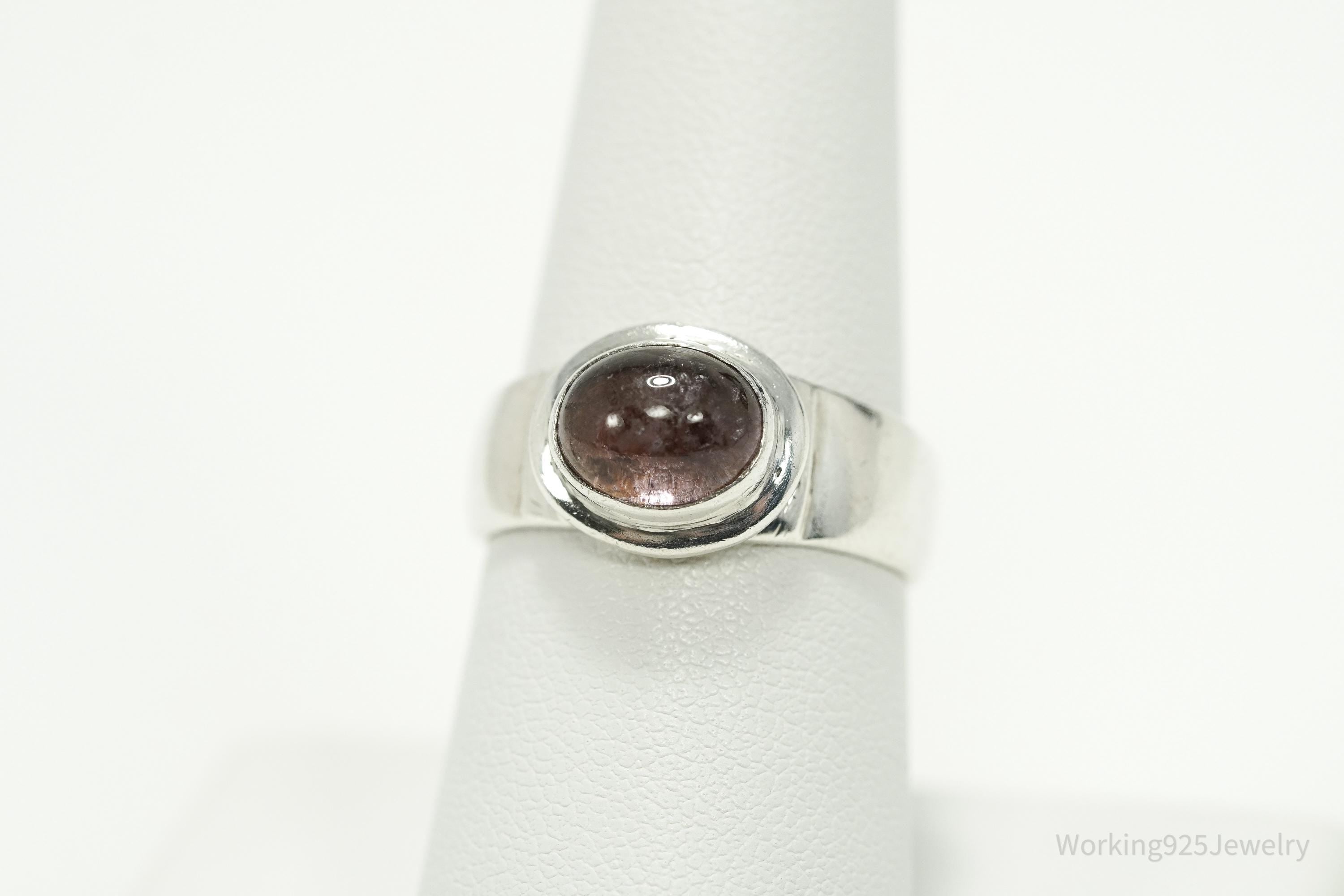 Vintage Tourmaline Sterling Silver Ring - Size 7.75