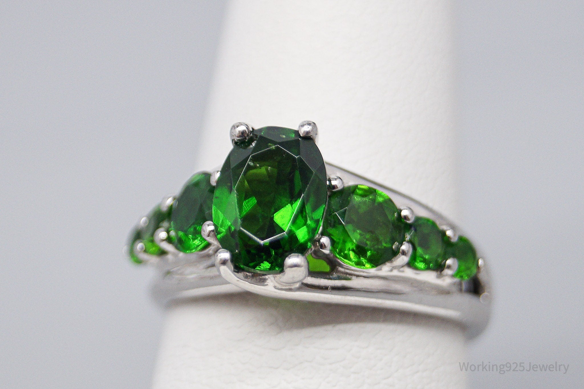 JTV HT Green Chrome Diopside Sterling Silver Ring - Size 6