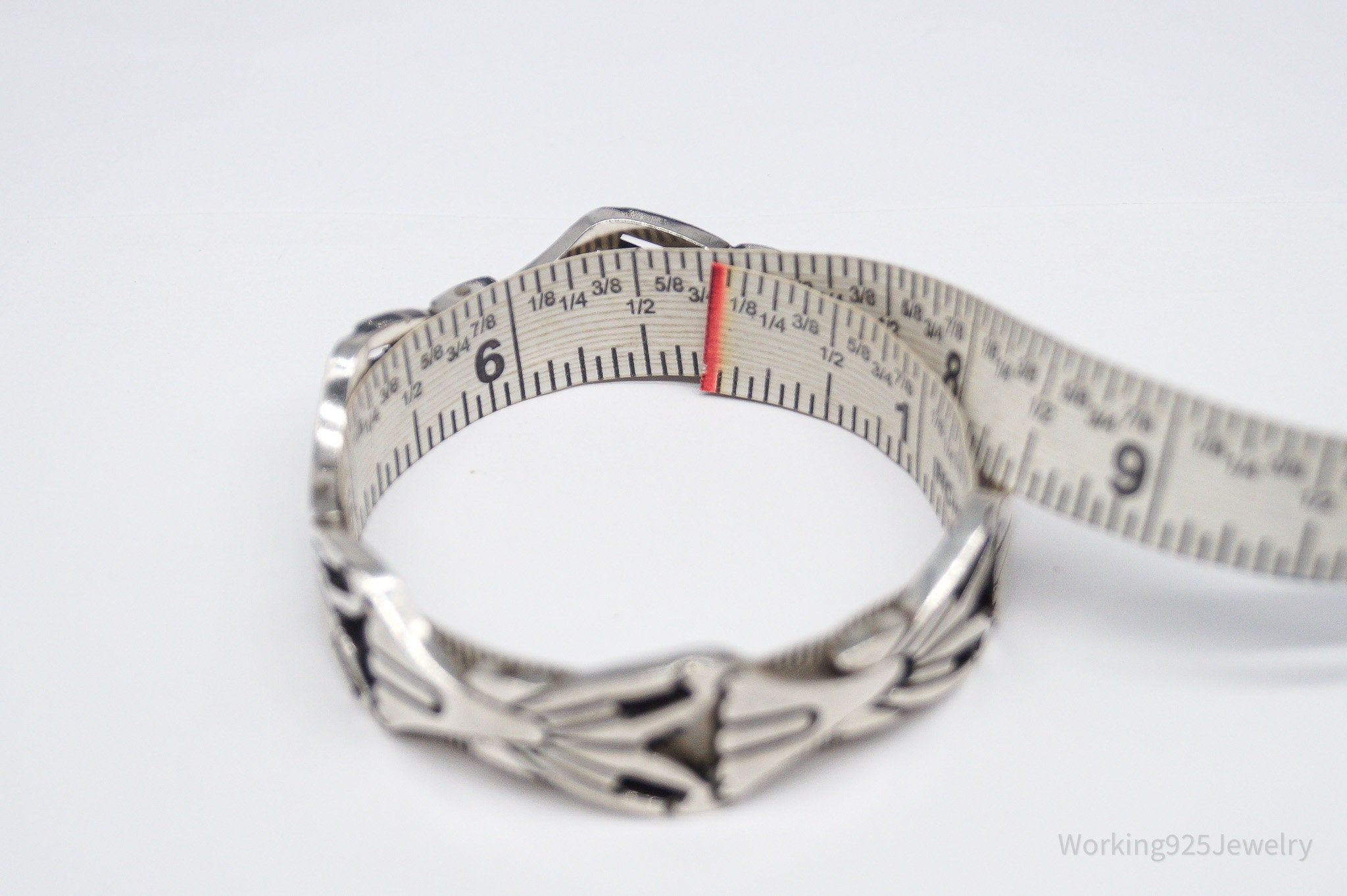 Vintage Mexico Modernist Sterling Silver Bracelet - 6.75"