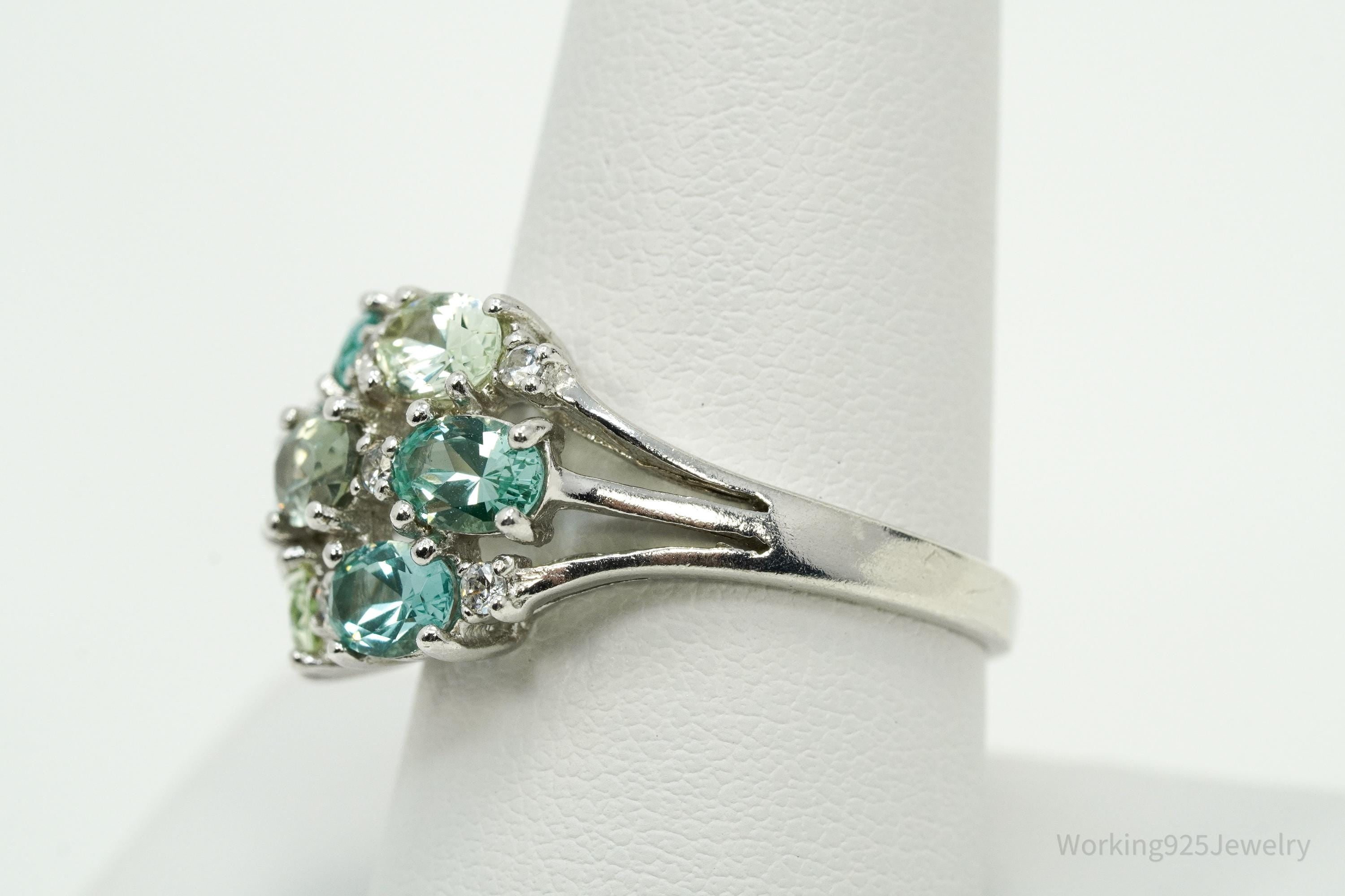 Vintage JOSEPH ESPOSITO ESPO Multi Gemstone Sterling Silver Ring - Size 9