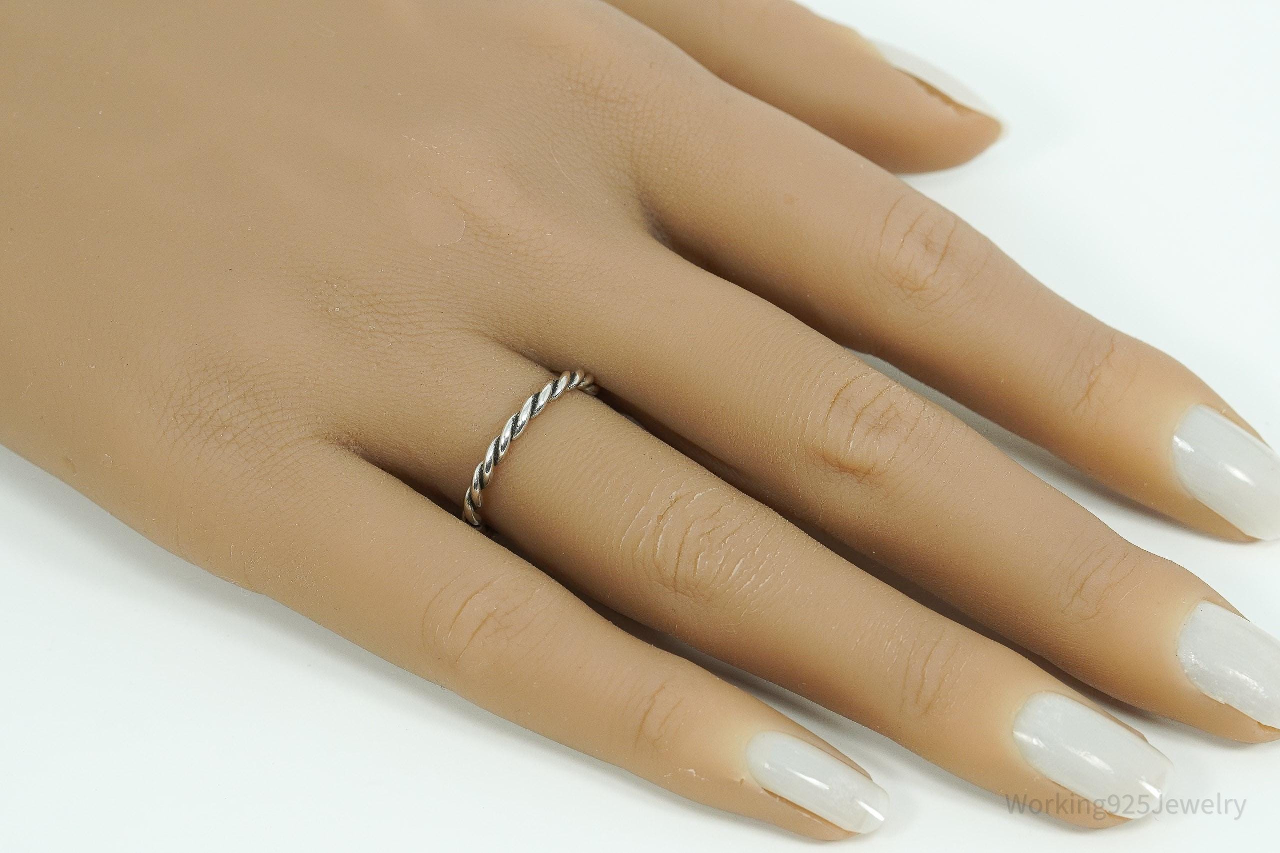 Vintage Native Designer Carolyn Pollack Sterling Silver Band Ring Size 7.25