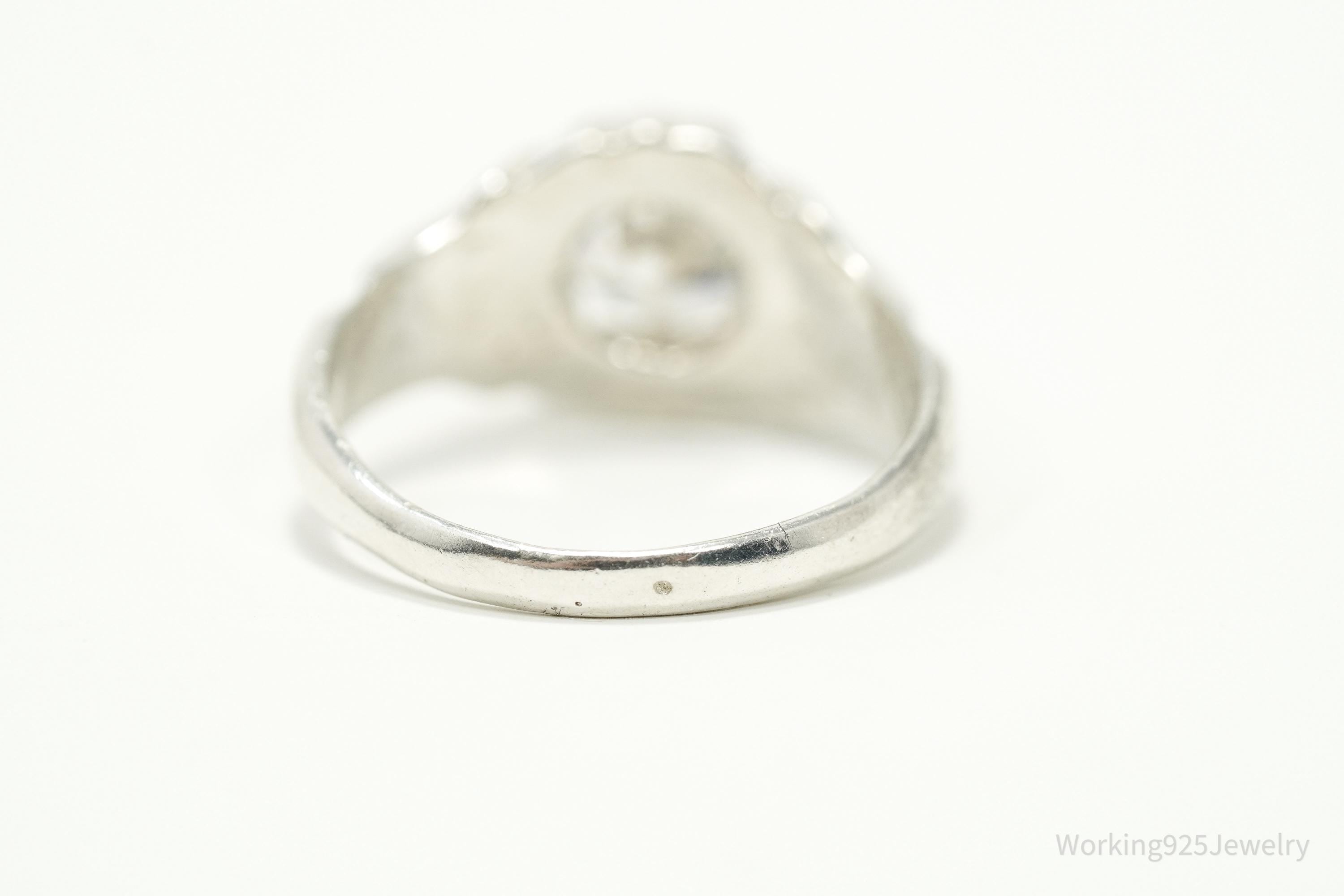 Vintage Cubic Zirconia Sterling Silver Ring - Size 7