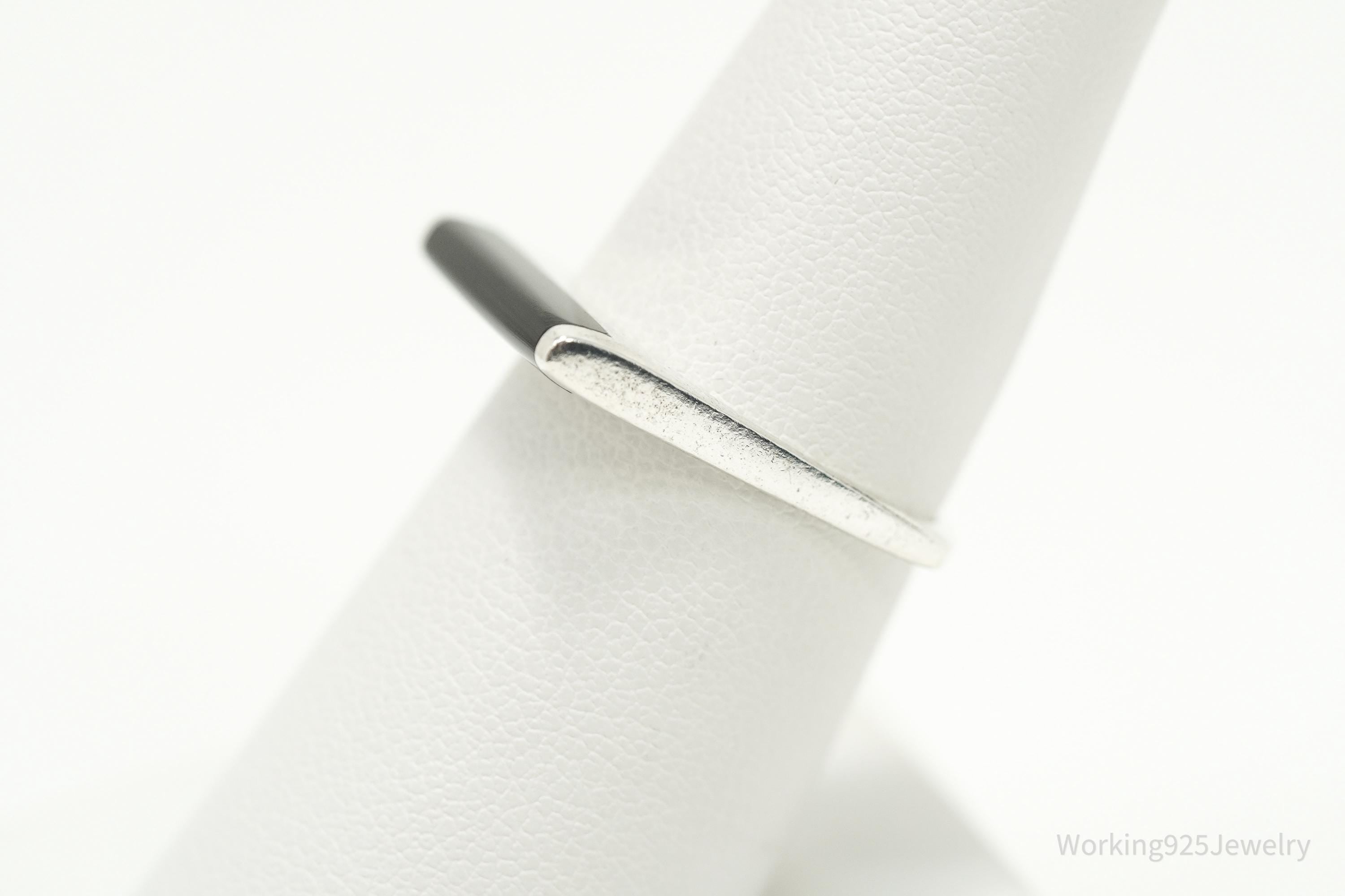 Vintage Black Onyx Sterling Silver Ring - Size 7