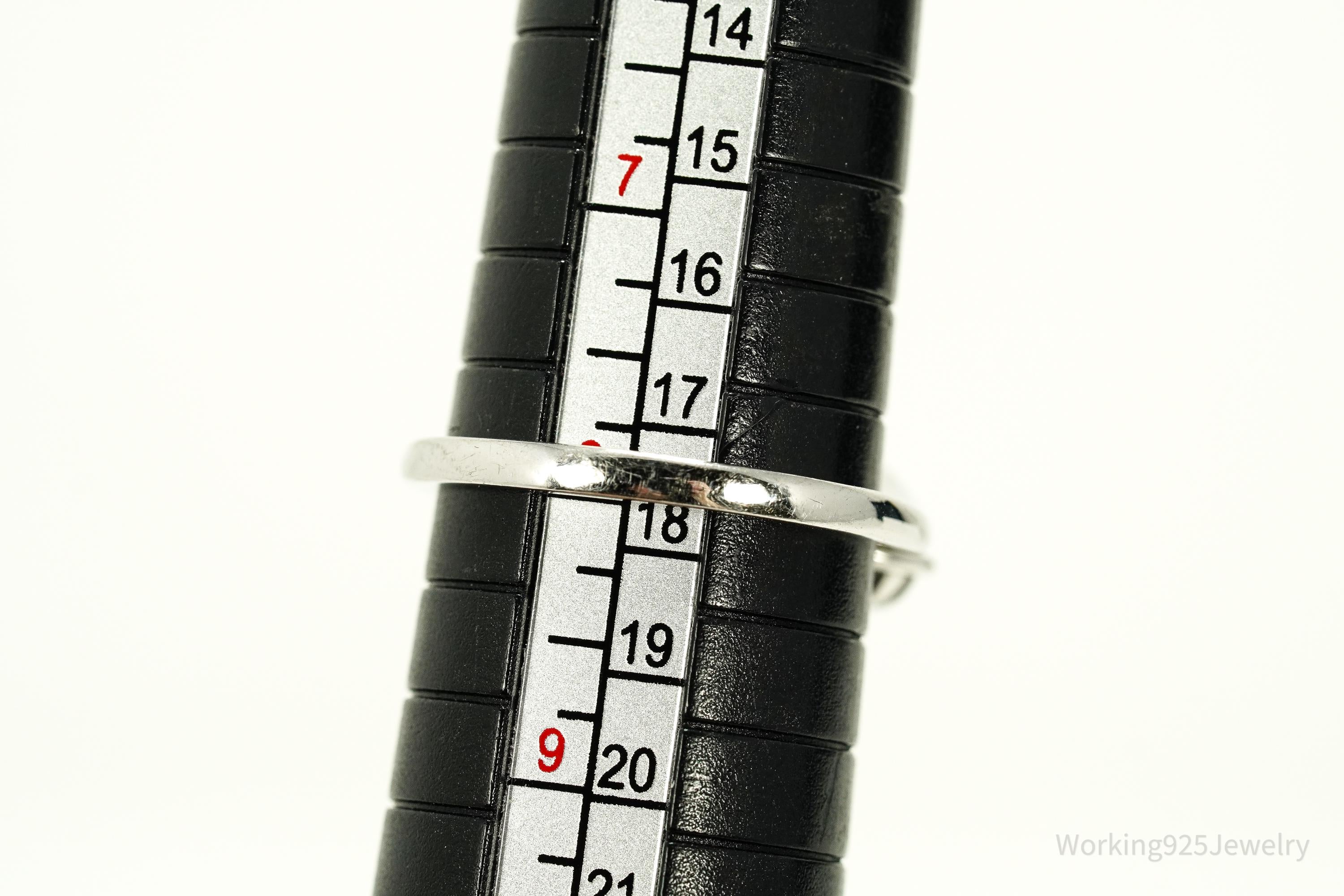 Vintage Cubic Zirconia Sterling Silver Ring - Size 8