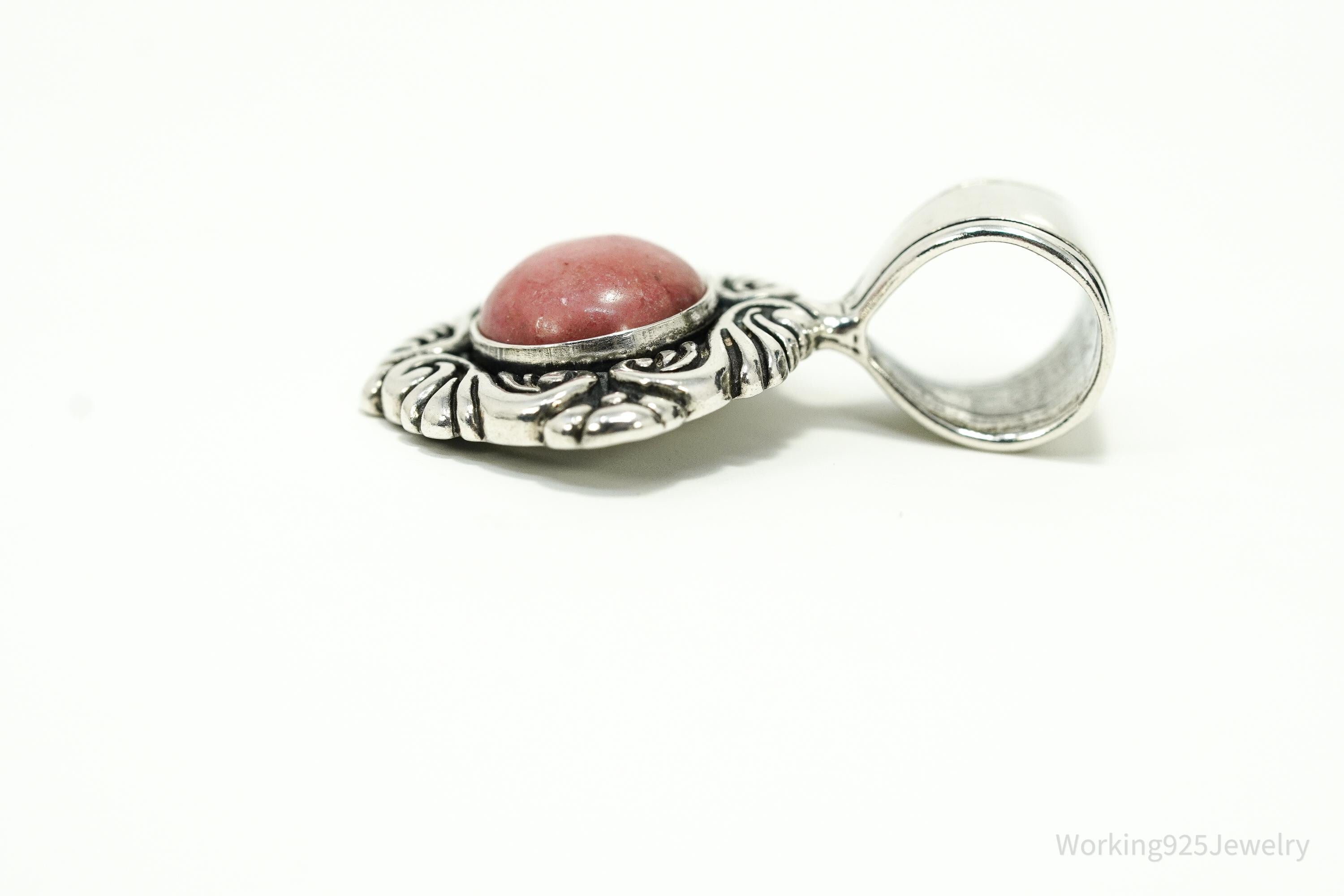 Vintage Native Carolyn Pollack Rhodonite Sterling Silver Pendant