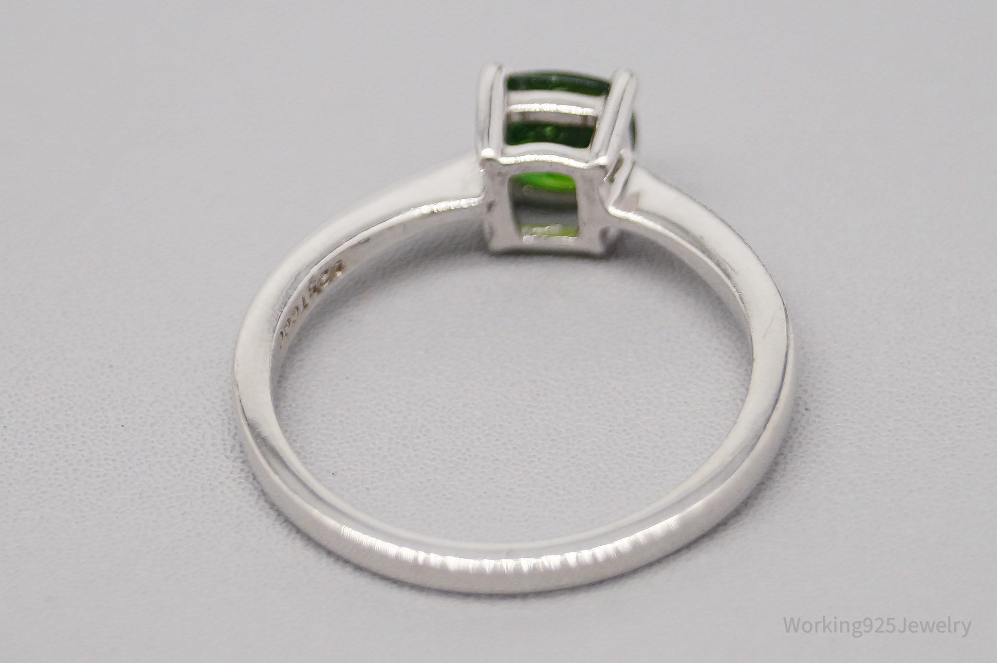 JTV TGGC Green Chrome Diopside Sterling Silver Ring - Size 8