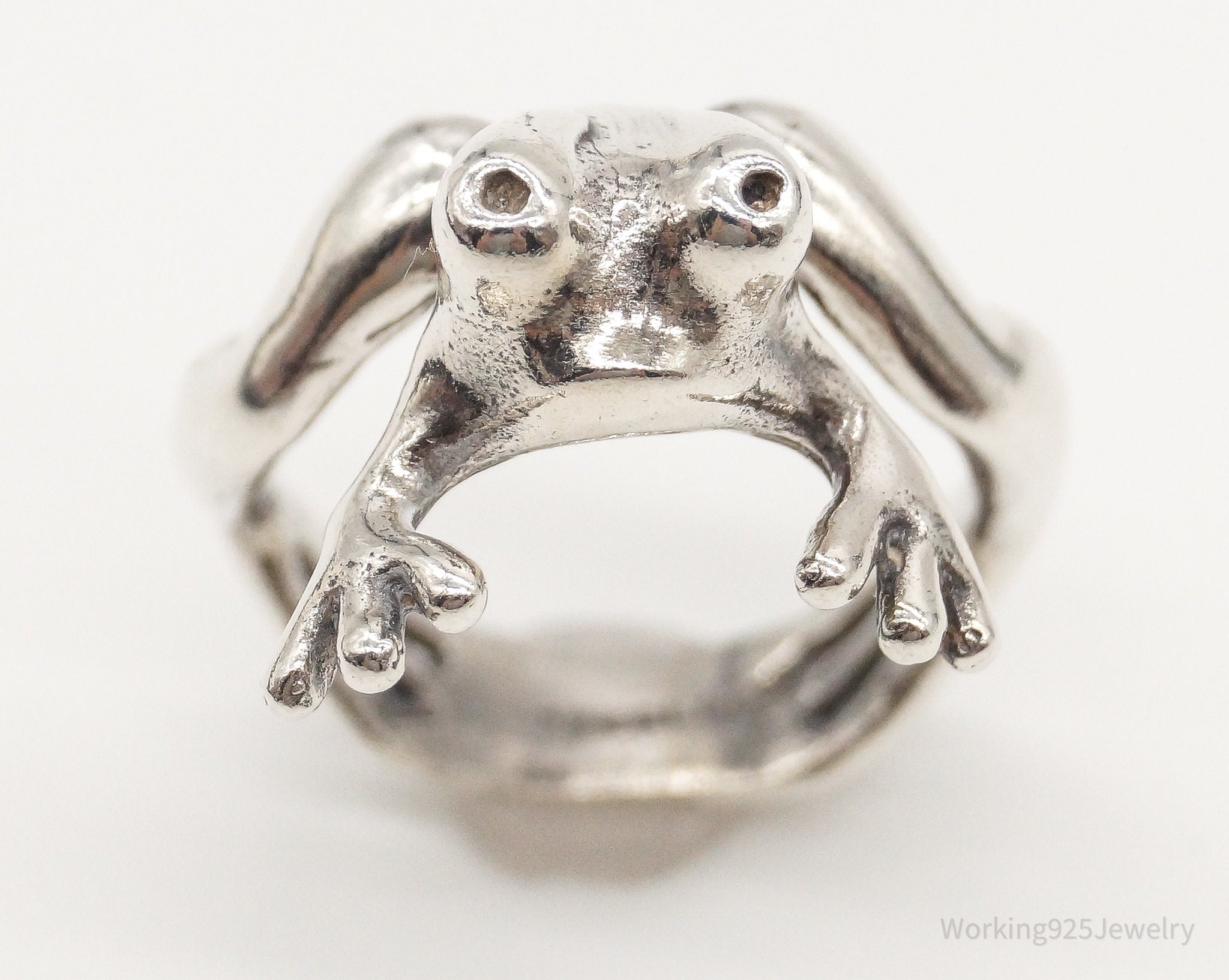 Vintage Frog Sterling Silver Ring - Size 5.25