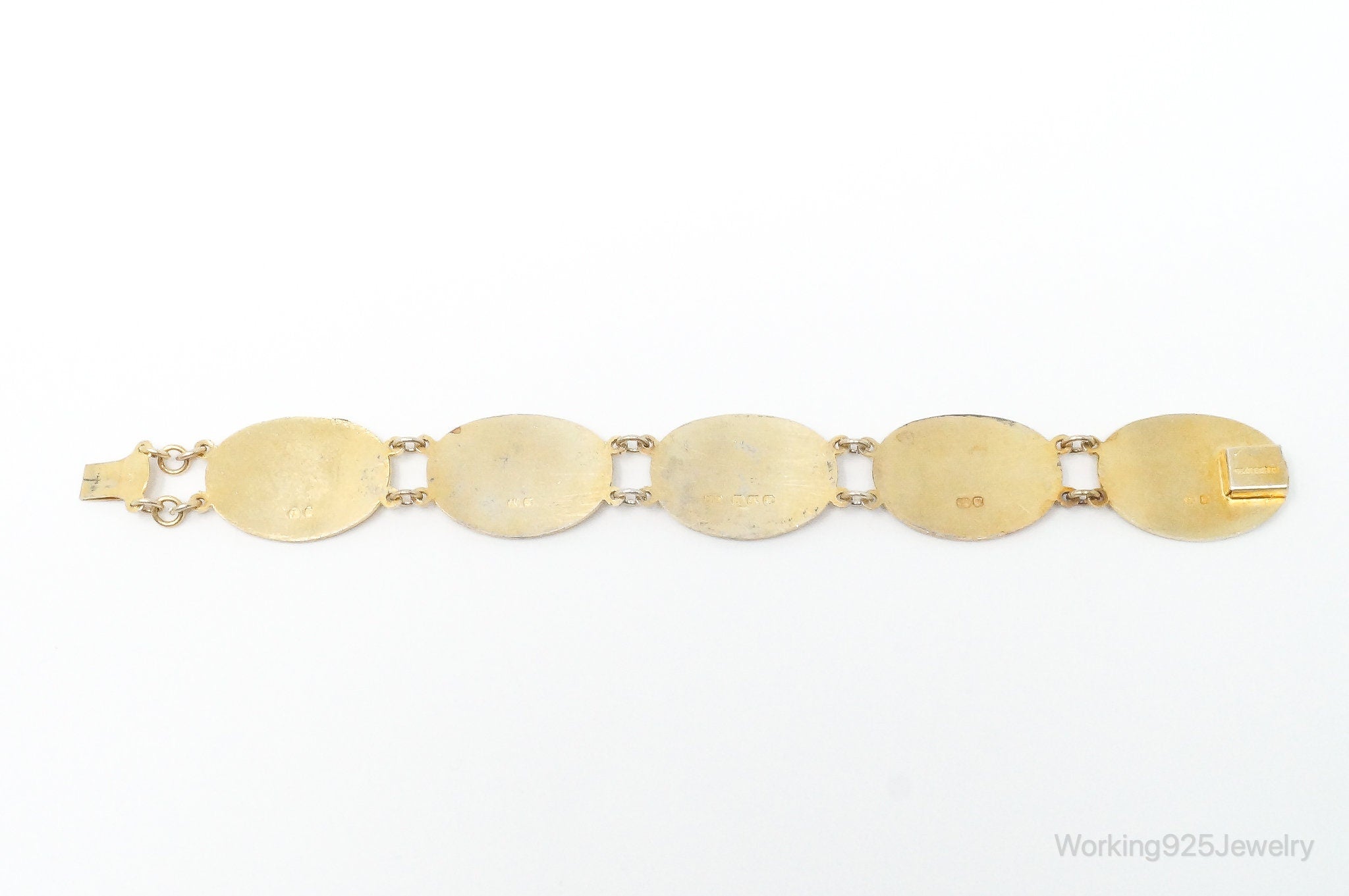 Vintage London Designer Tourist Gold Vermeil Sterling Silver Bracelet