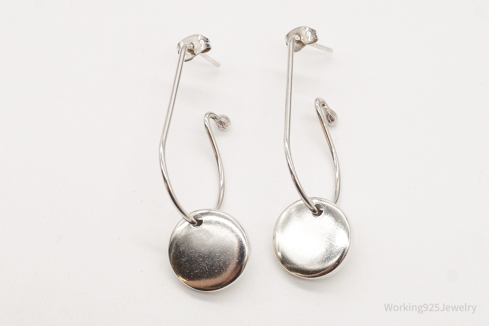 Vintage Modernist Sterling Silver Earrings