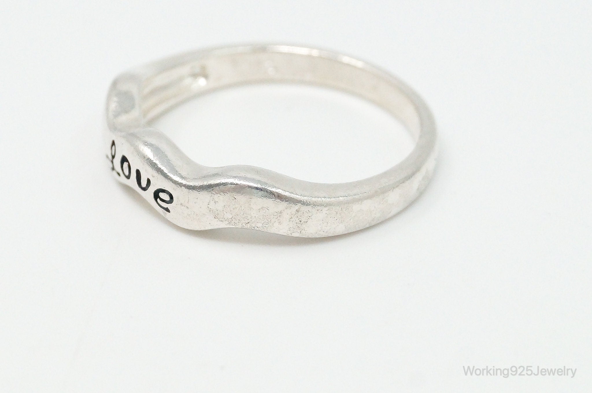 Vintage "Love" Sterling Silver Ring - Size 7